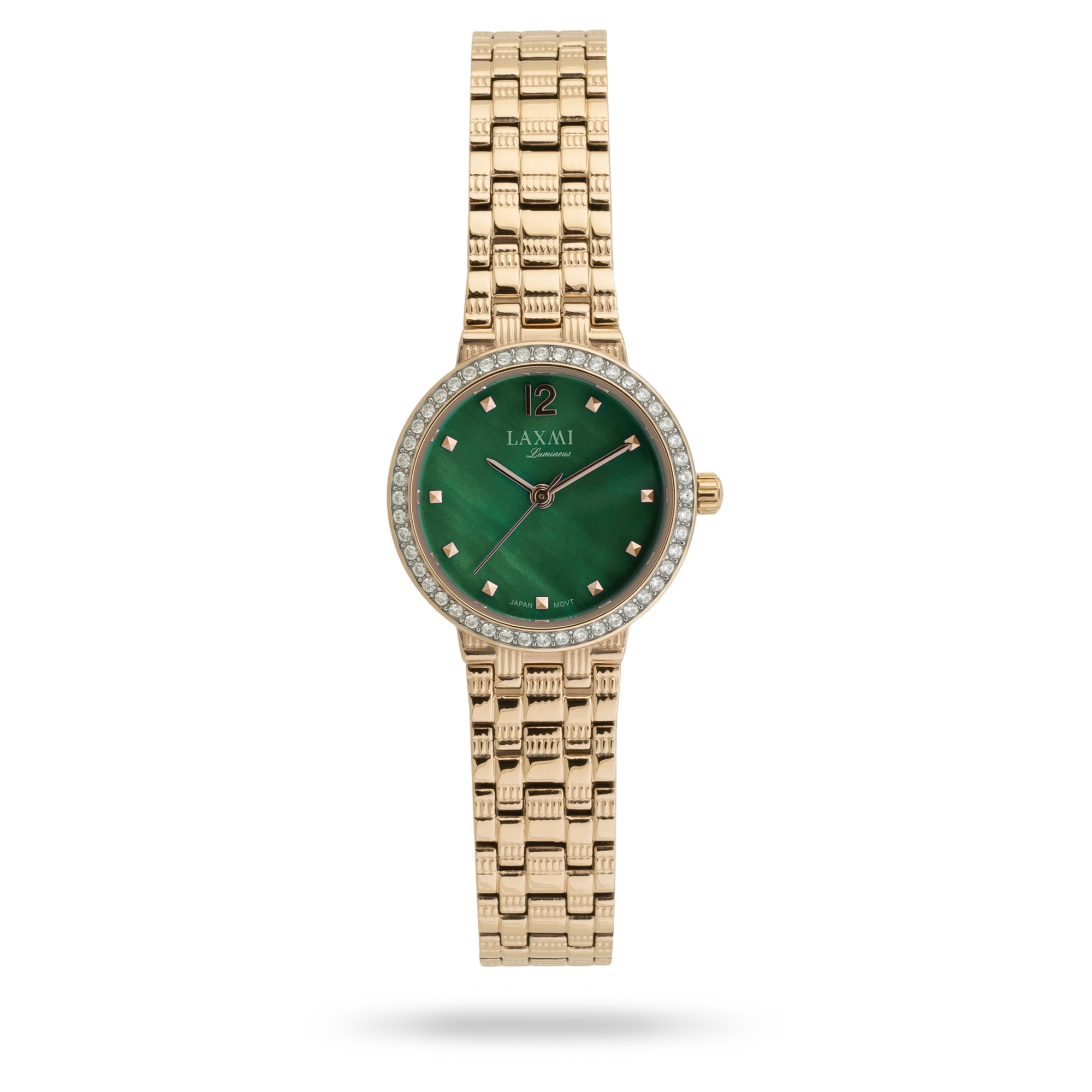 laxmi-8229-3.webp ساعت مچی زنانه لاکسمی بند استیل طلایی کد Laxmi 8229/3 - تصویر 1