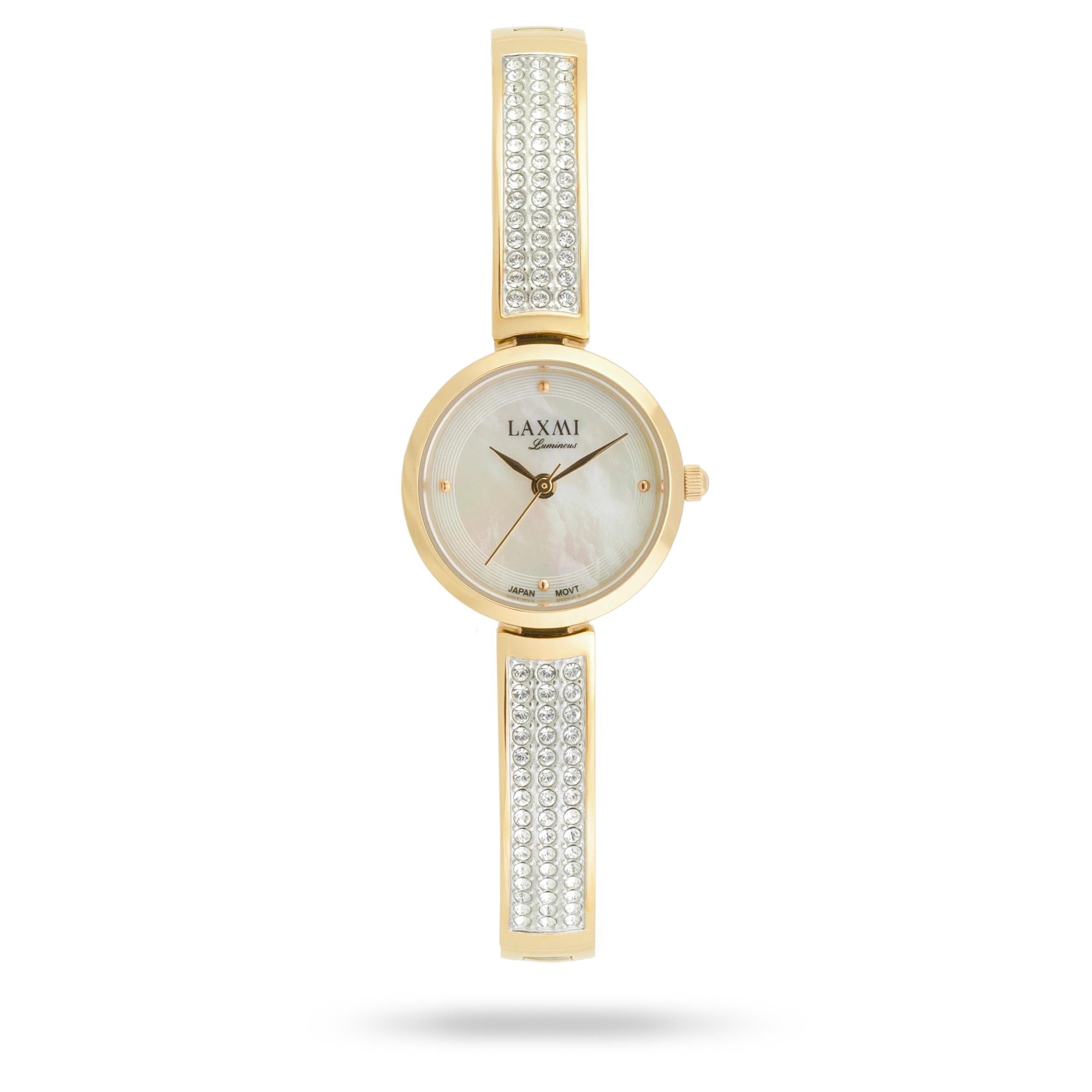 laxmi-8231-1.webp ساعت مچی زنانه لاکسمی بند استیل طلایی کد Laxmi 8231/1 - تصویر 1
