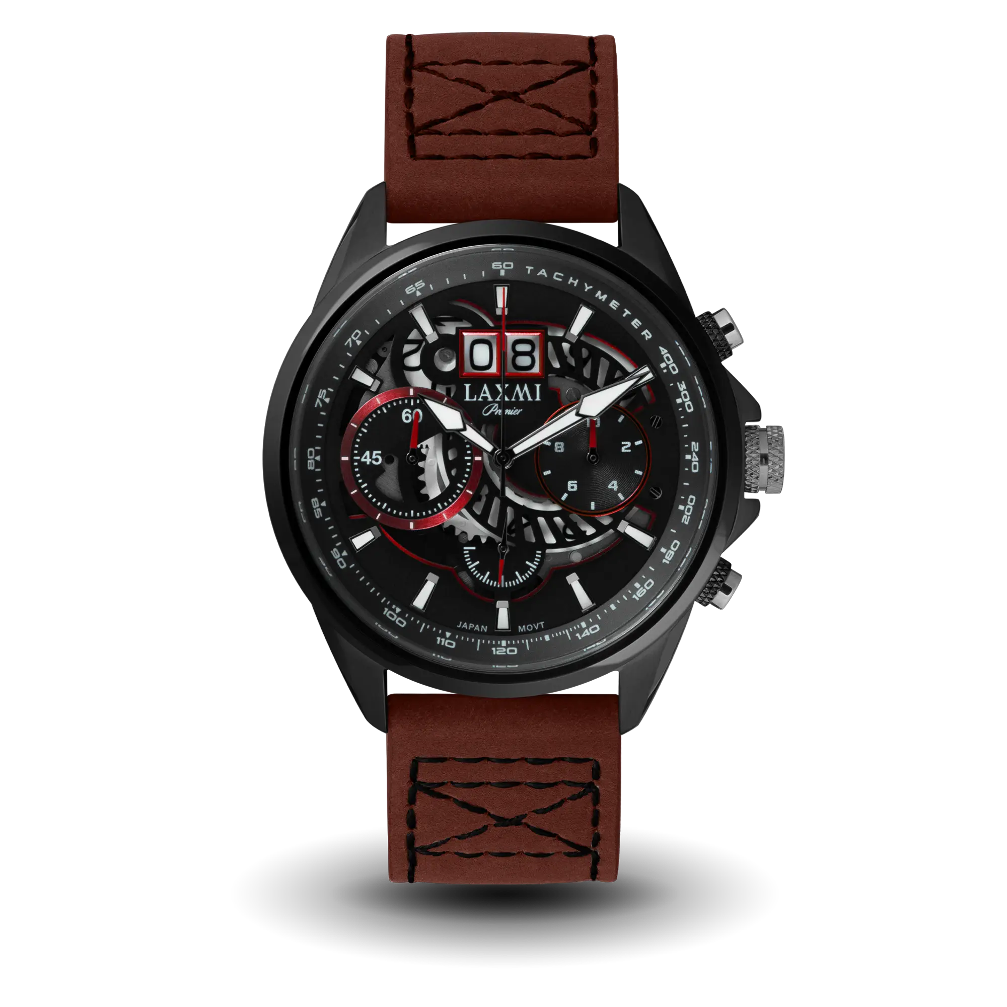 laxmi-watch-8105-4.webp ساعت مچی مردانه لاکسمی بند چرم مشکی کد Laxmi 8105/4 - تصویر 1
