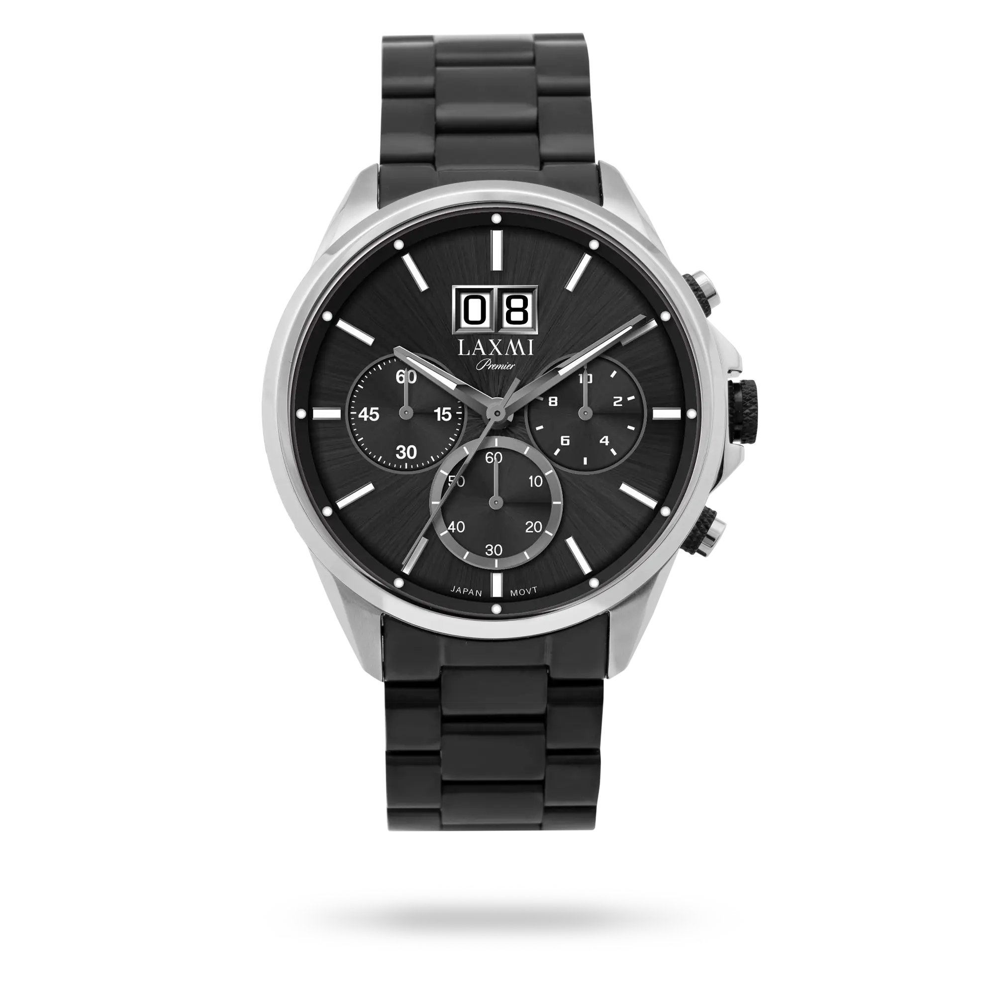 laxmi-watch-8118-2.webp ساعت مچی مردانه لاکسمی بند استیل نقره ای کد Laxmi 8118/2 - تصویر 1