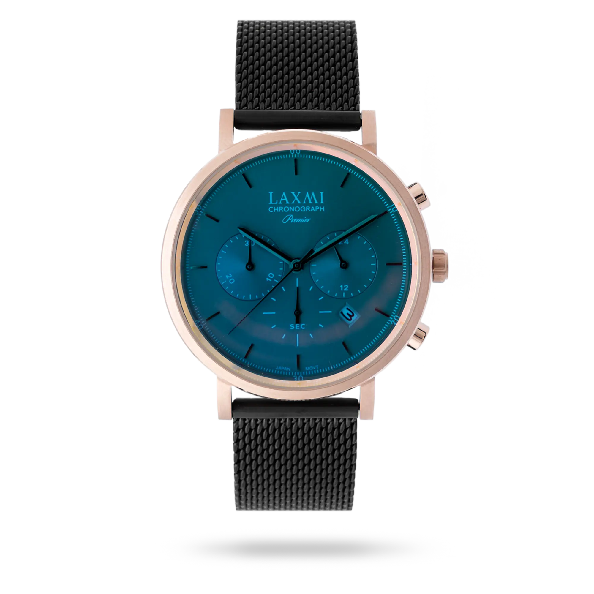 laxmi-watch-8124-1.webp ساعت مچی مردانه لاکسمی بند حصیری رزگلد کد Laxmi 8124/1 - تصویر 1