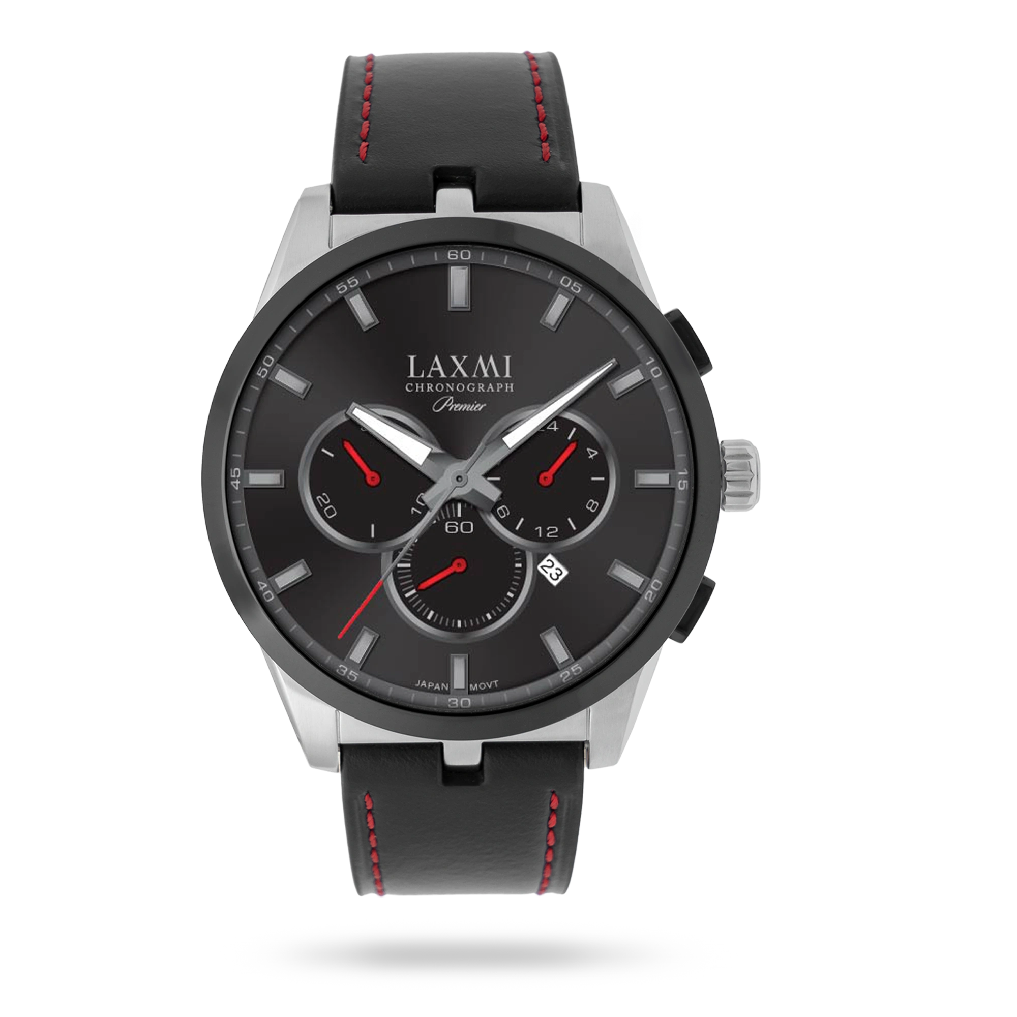 laxmi-watch-8131-3.webp ساعت مچی مردانه لاکسمی بند چرم دو رنگ نقره ای دودی کد Laxmi 8131/3 - تصویر 1