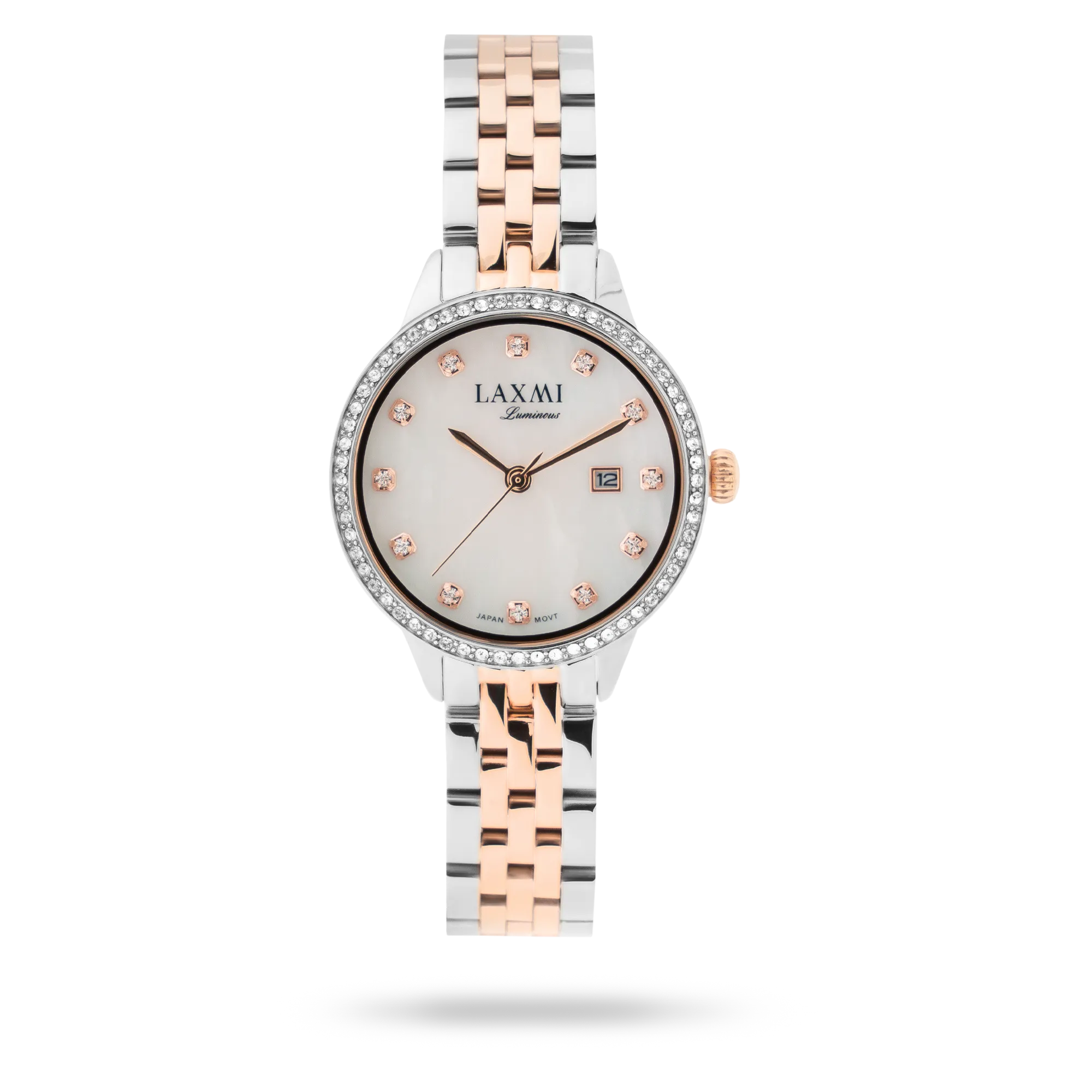 laxmi-watch-8139-4.webp ساعت مچی زنانه لاکسمی بند استیل نقره ای کد Laxmi 8139/4 - تصویر 1