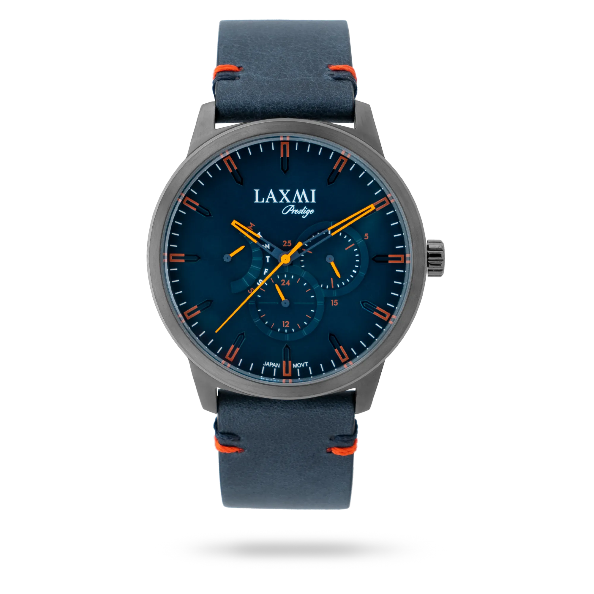 laxmi-watch-8152.webp ساعت مچی مردانه لاکسمی بند چرم دودی کد Laxmi 8152 - تصویر 1