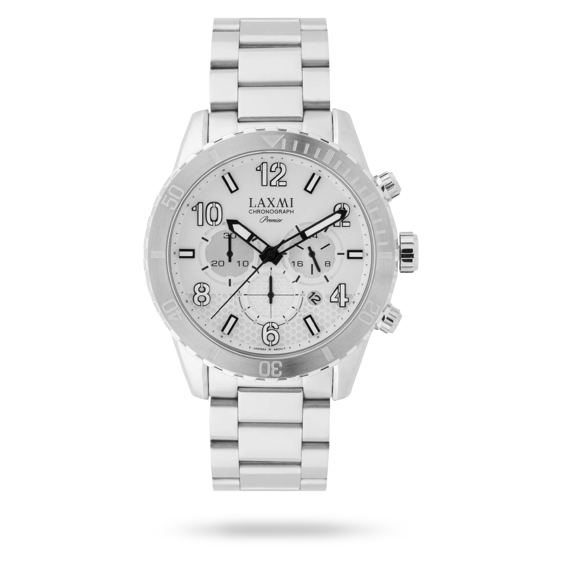 laxmi-watch-8159-6.webp ساعت مچی مردانه لاکسمی بند استیل نقره ای کد Laxmi 8159/6 - تصویر 1