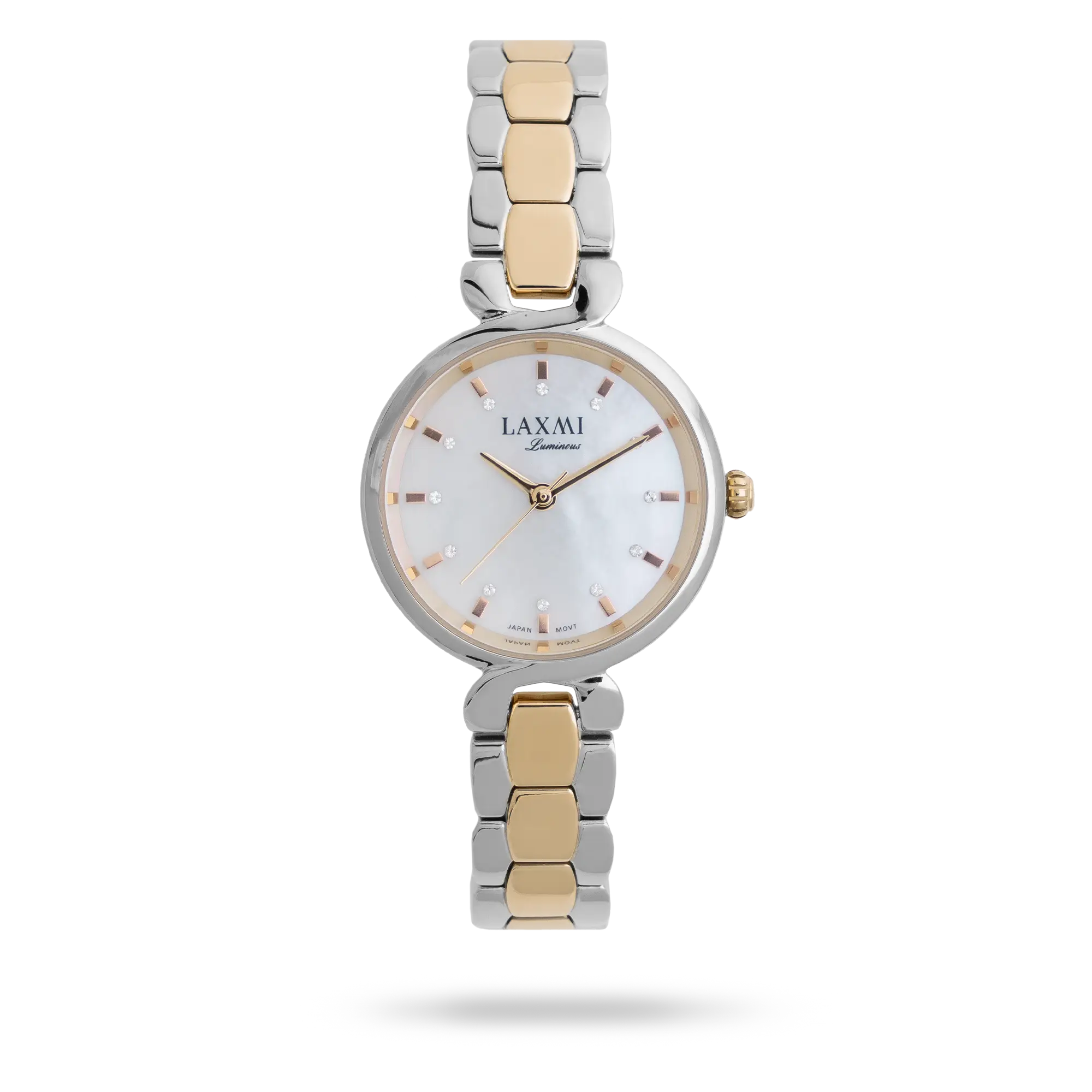 laxmi-watch-8164-4.webp ساعت مچی زنانه لاکسمی بند استیل نقره ای کد Laxmi 8164/4 - تصویر 1