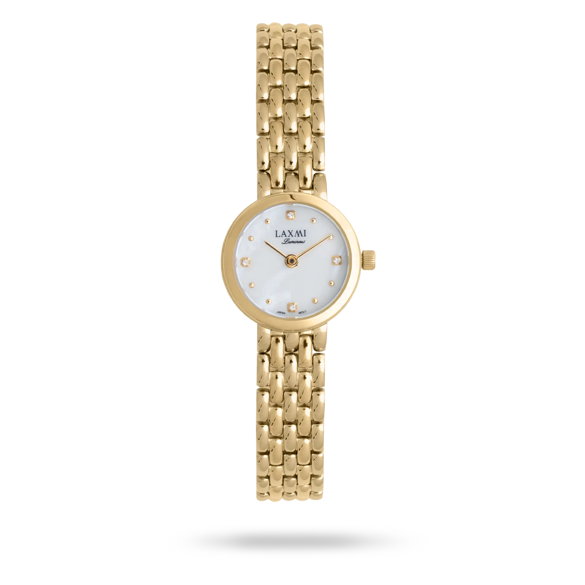 laxmi-watch-8166-1.webp ساعت مچی زنانه لاکسمی بند استیل طلایی کد Laxmi 8166/1 - تصویر 1
