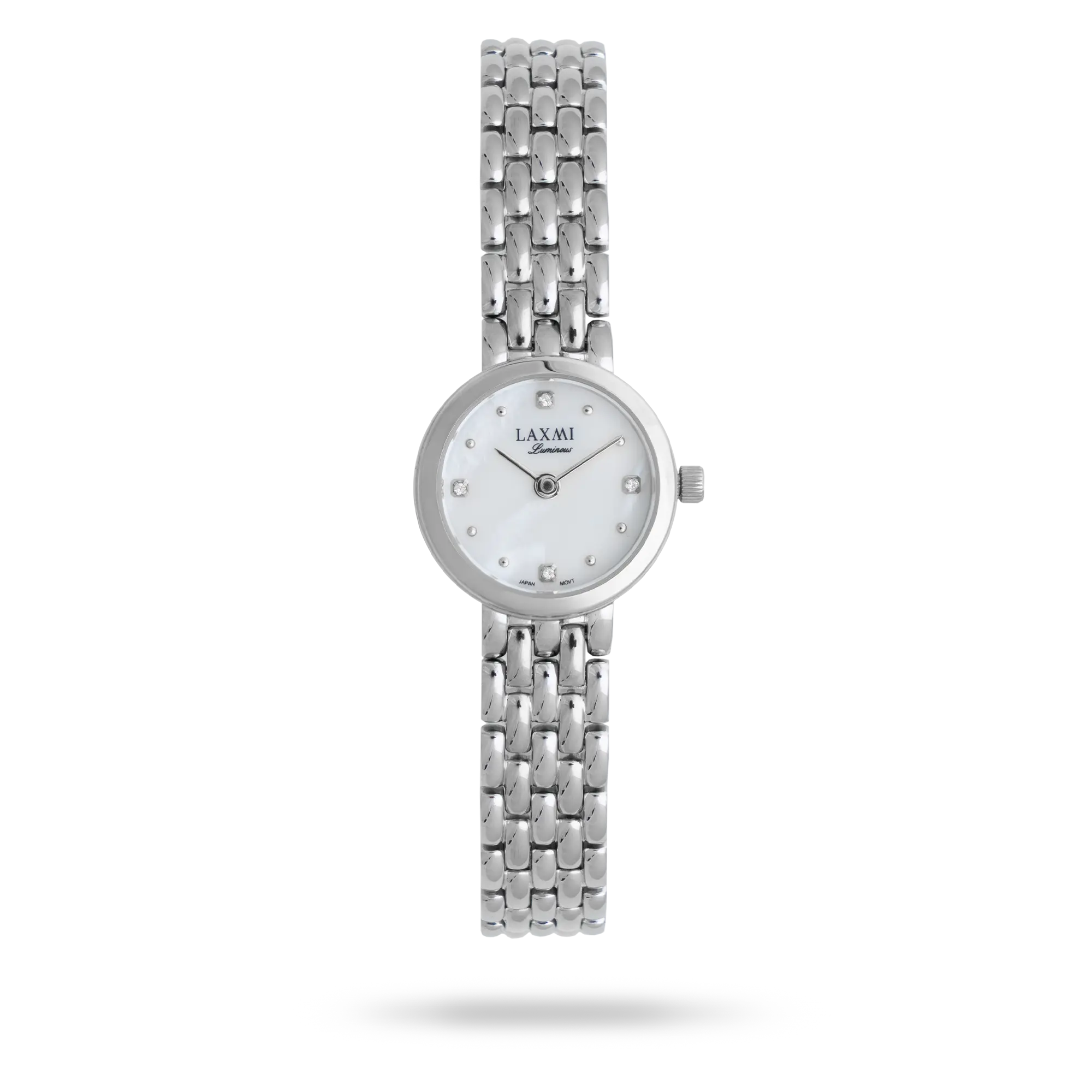 laxmi-watch-8166-2.webp ساعت مچی زنانه لاکسمی بند استیل نقره ای کد Laxmi 8166/2 - تصویر 1