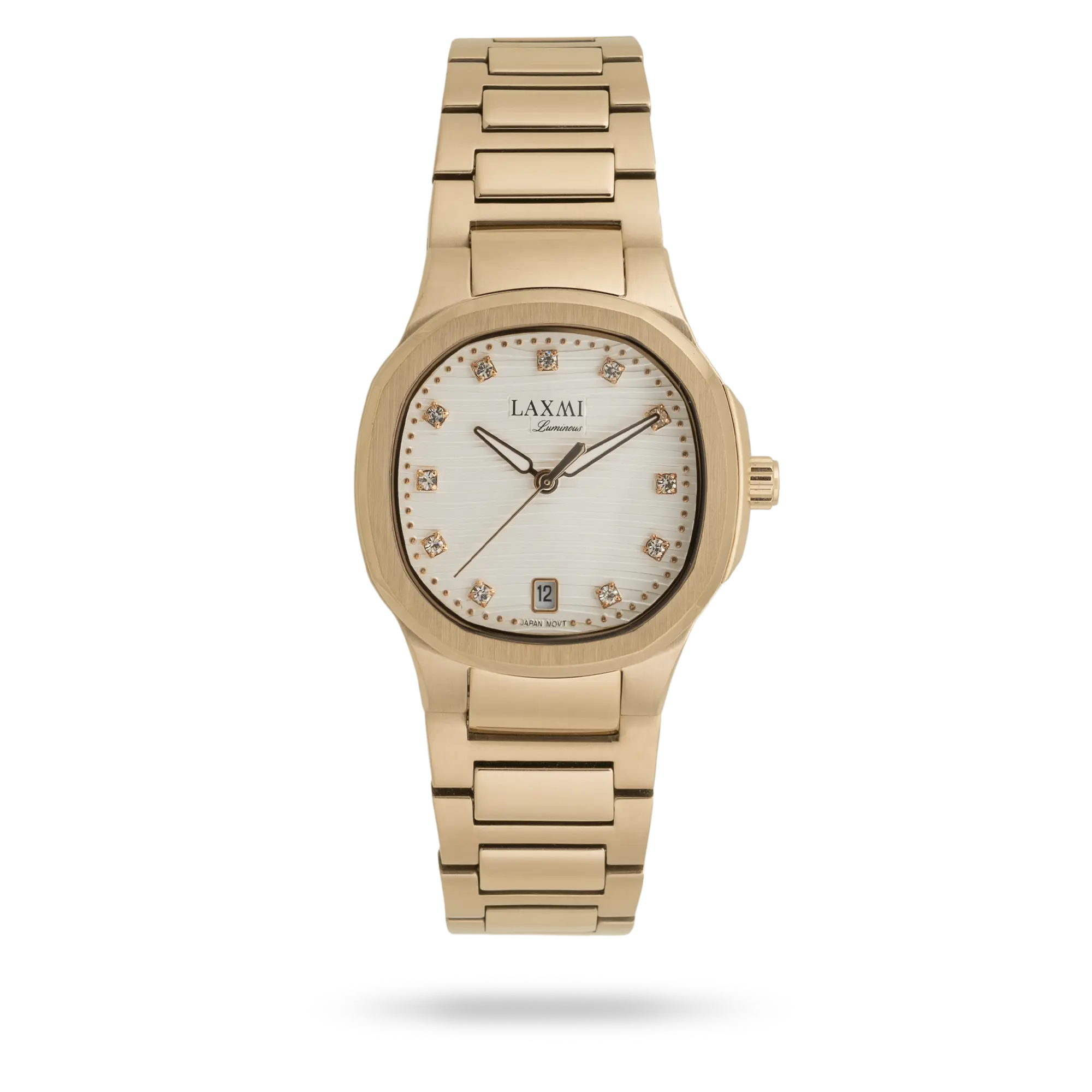 laxmi-watch-8169-1.webp ساعت مچی زنانه لاکسمی بند استیل طلایی کد Laxmi 8169/1 - تصویر 1