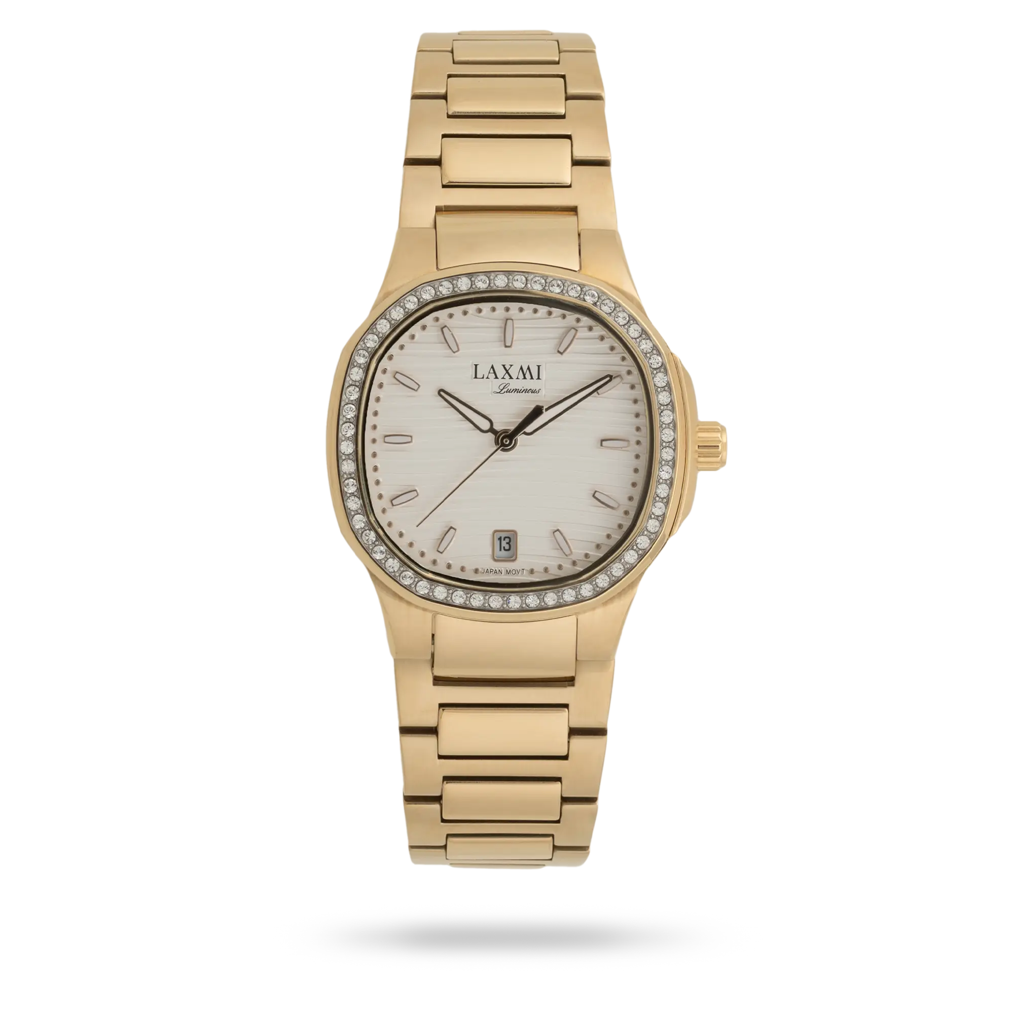 laxmi-watch-8170-4.webp ساعت مچی زنانه لاکسمی بند استیل طلایی کد Laxmi 8170/4 - تصویر 1