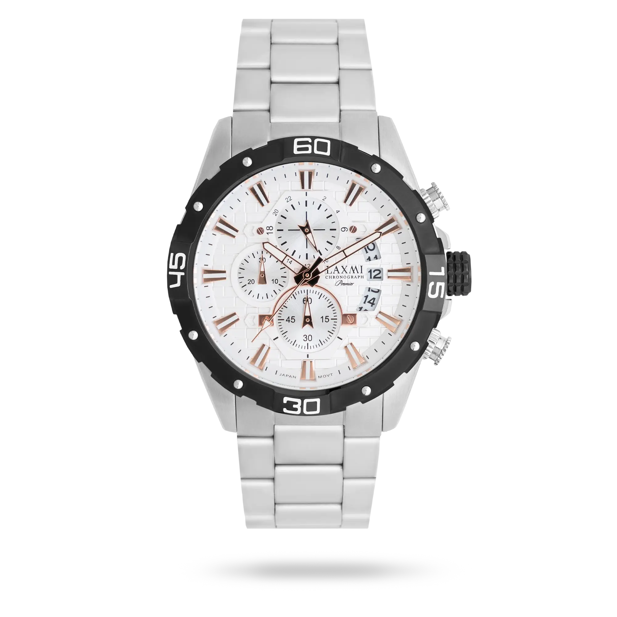 laxmi-watch-8183-5.webp ساعت مچی مردانه لاکسمی بند استیل نقره ای کد Laxmi 8183/5 - تصویر 1