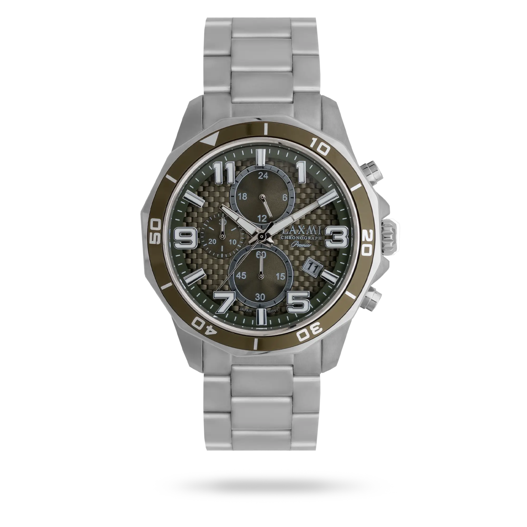 laxmi-watch-8184-2.webp ساعت مچی مردانه لاکسمی بند استیل نقره ای کد Laxmi 8184/2 - تصویر 1