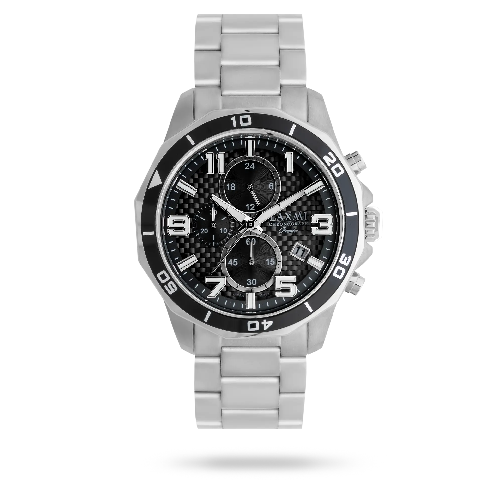 laxmi-watch-8184-3.webp ساعت مچی مردانه لاکسمی بند استیل نقره ای کد Laxmi 8184/3 - تصویر 1
