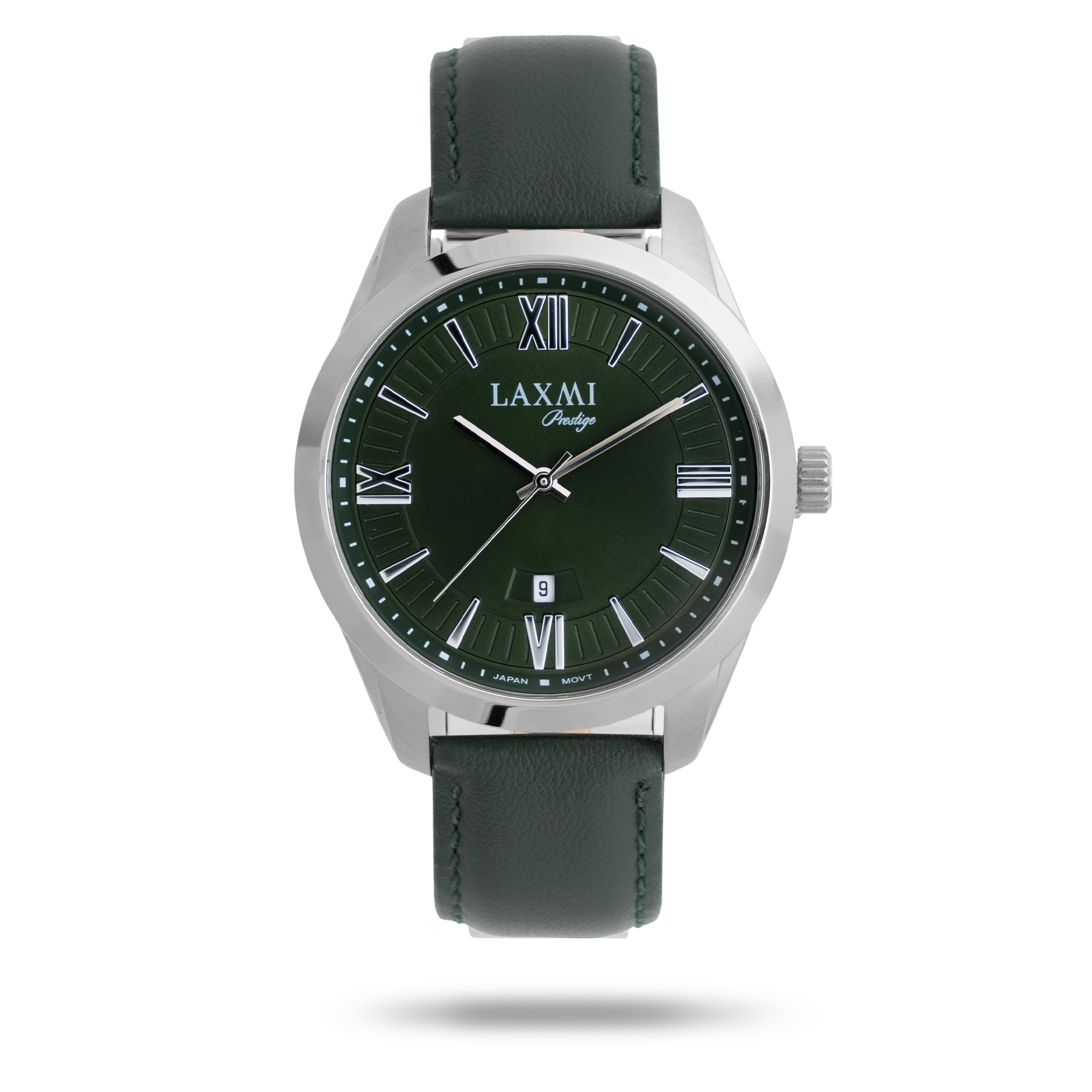 laxmi-watch-8186-3.webp ساعت مچی مردانه لاکسمی بند چرم نقره ای کد Laxmi 8186/3 - تصویر 1