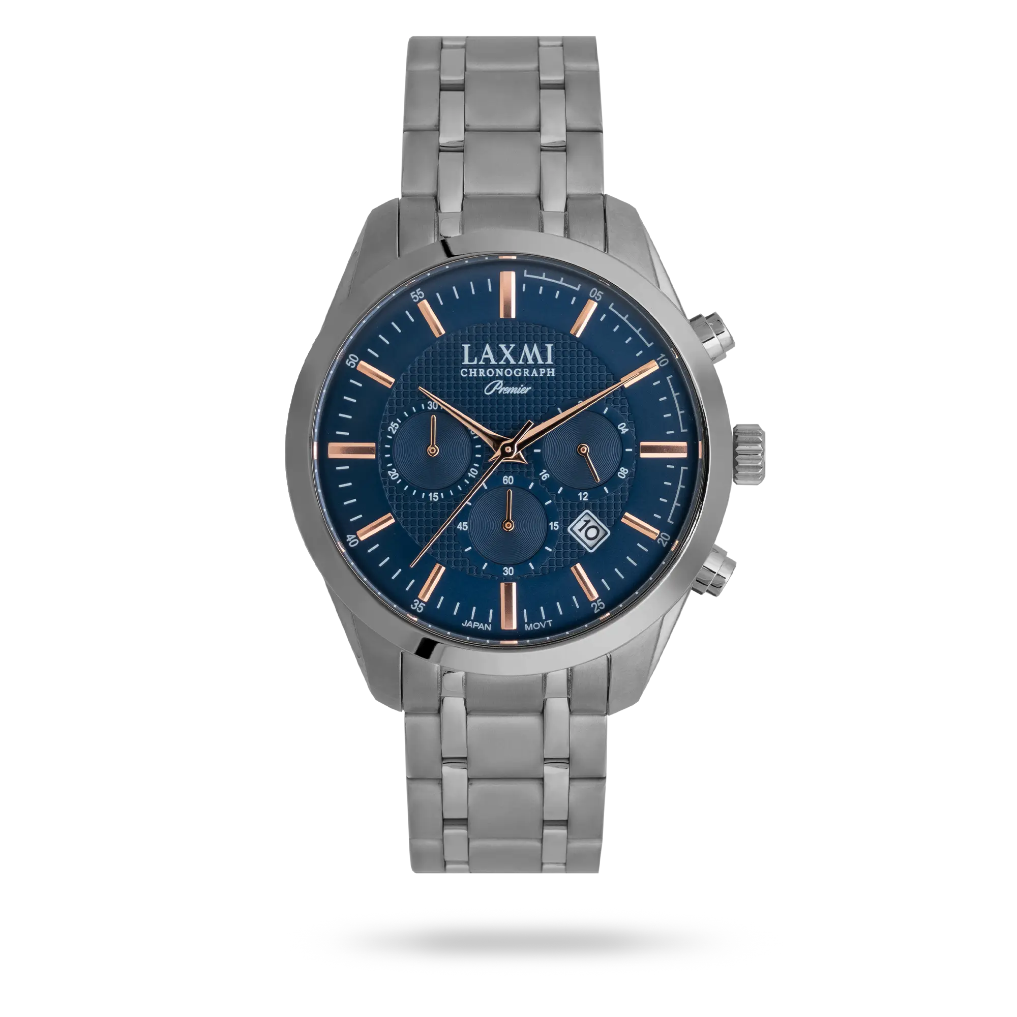 laxmi-watch-8187-5.webp ساعت مچی مردانه لاکسمی بند استیل دودی کد Laxmi 8187/5 - تصویر 1
