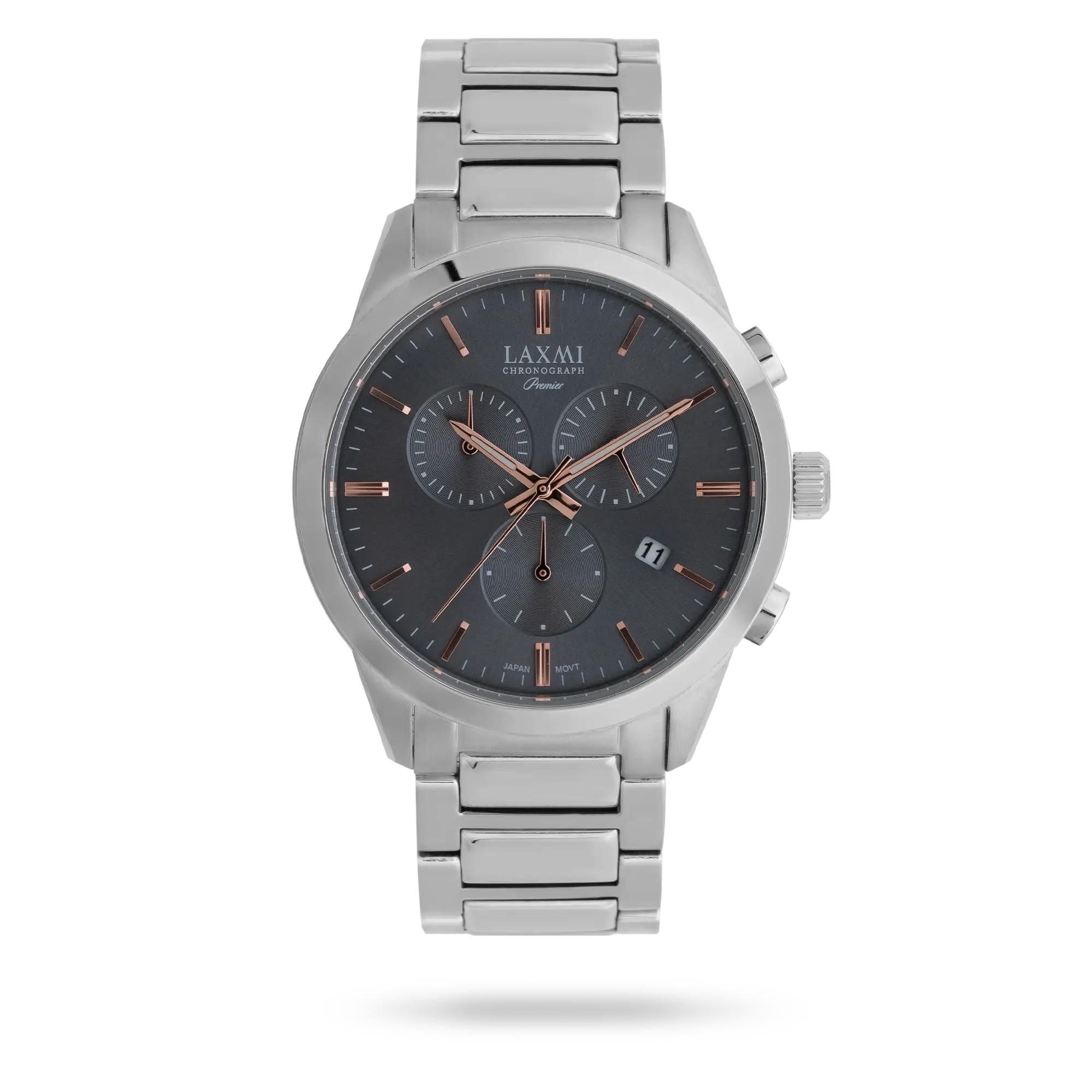 laxmi-watch-8194-5.webp ساعت مچی مردانه لاکسمی بند استیل نقره ای کد Laxmi 8194/5 - تصویر 1