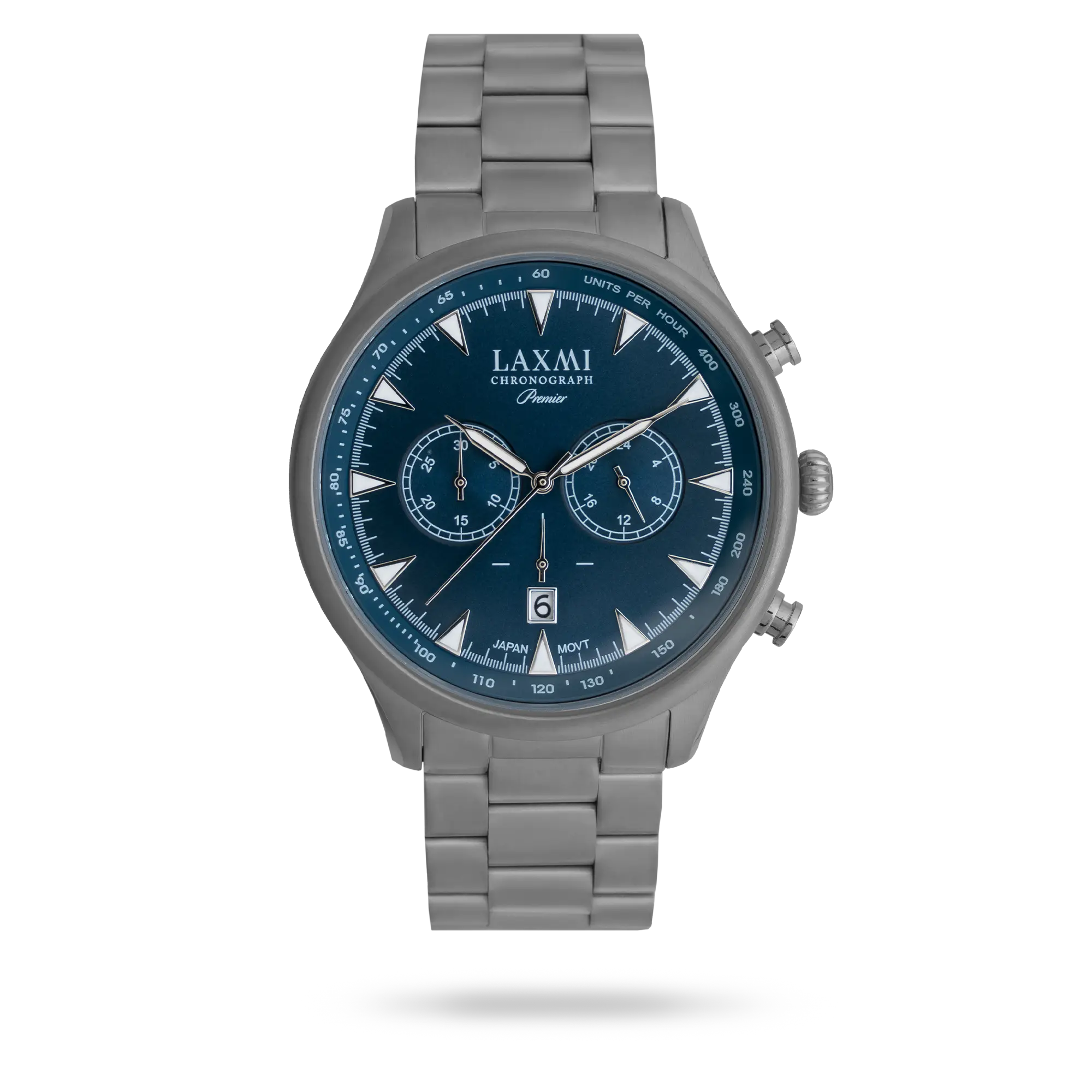 laxmi-watch-8195-2.webp ساعت مچی مردانه لاکسمی بند استیل دودی کد Laxmi 8195/2 - تصویر 1