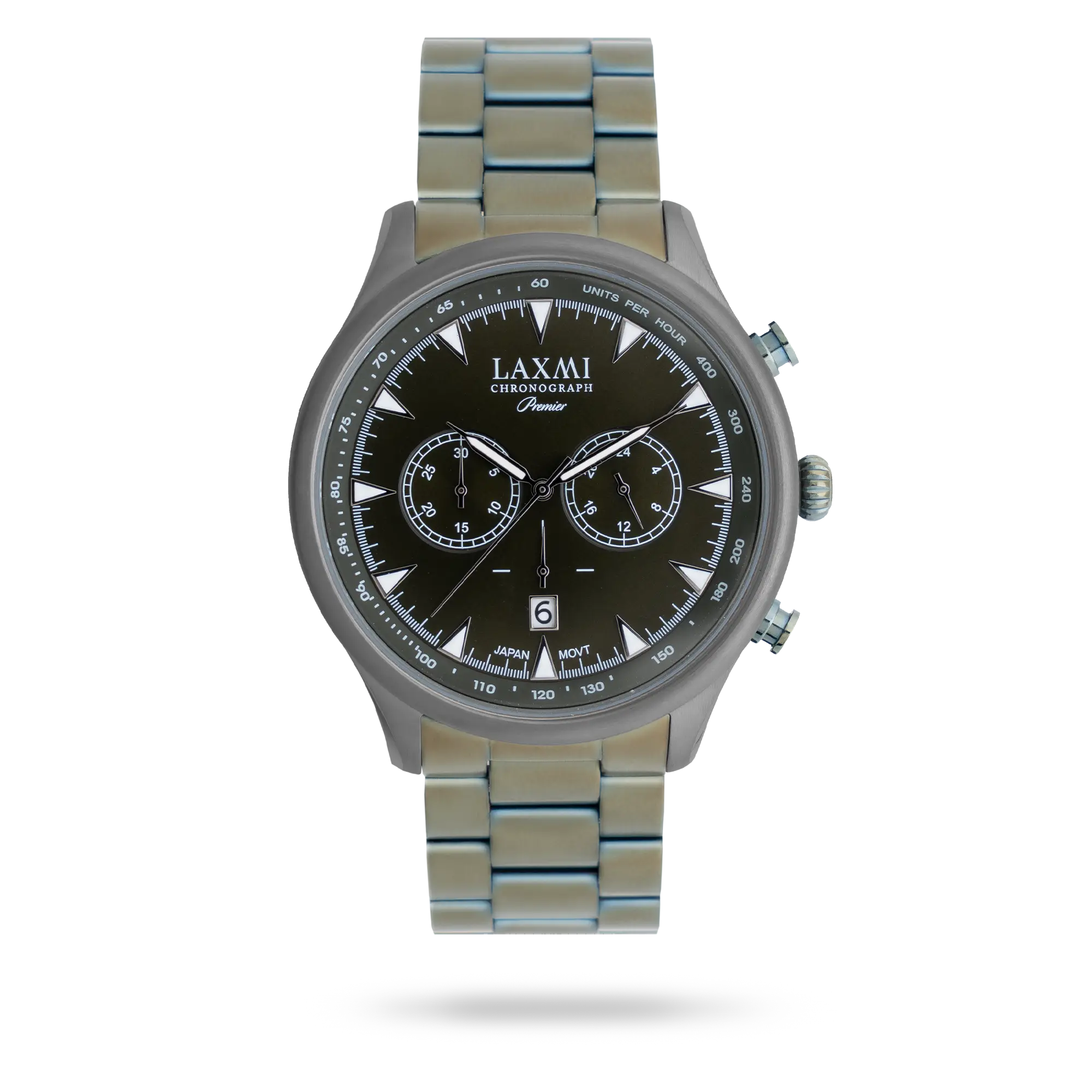 laxmi-watch-8195.webp ساعت مچی مردانه لاکسمی بند استیل دودی کد Laxmi 8195 - تصویر 1