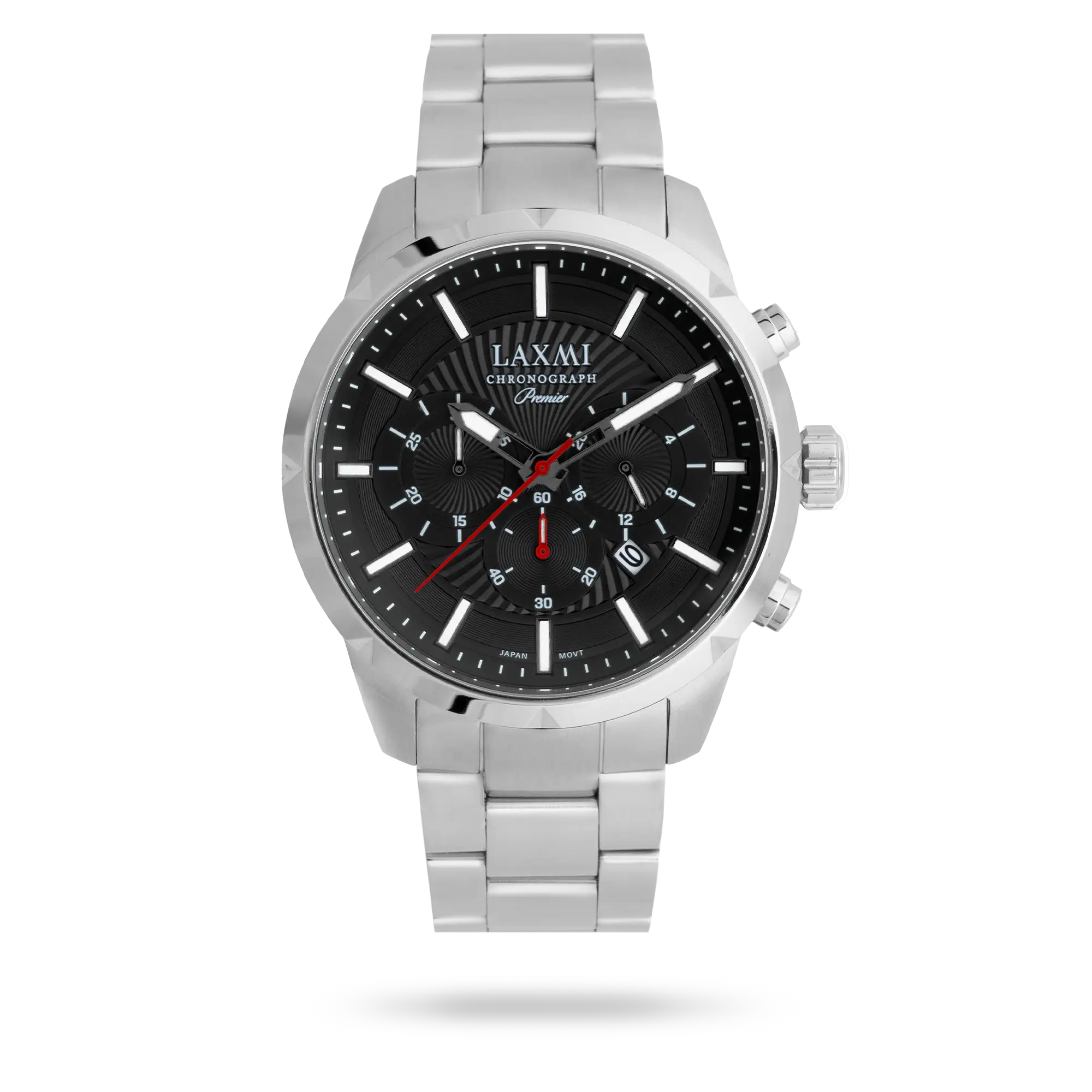 laxmi-watch-8196-1.webp ساعت مچی مردانه لاکسمی بند استیل نقره ای کد Laxmi 8196/1 - تصویر 1