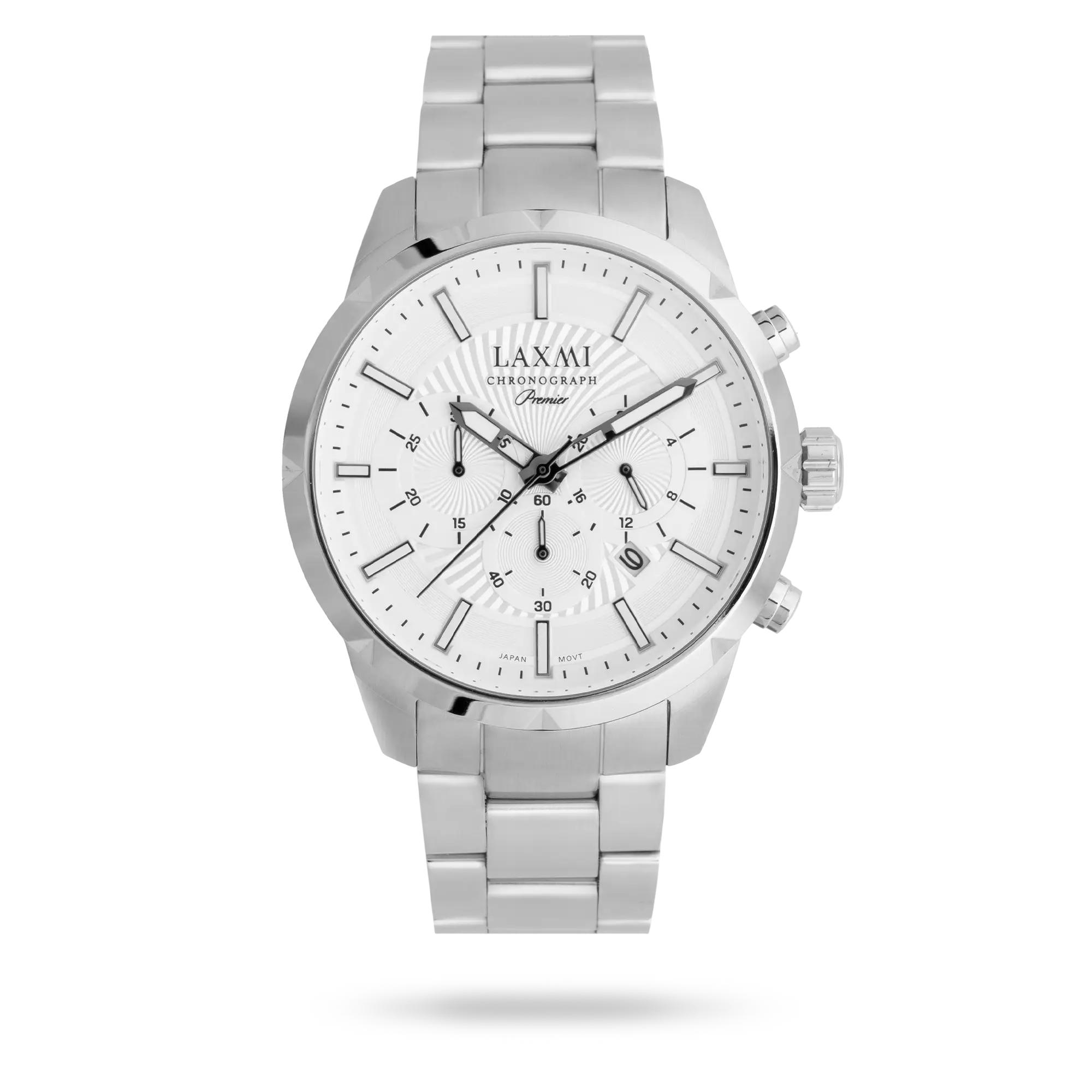 laxmi-watch-8196-4.webp ساعت مچی مردانه لاکسمی بند استیل نقره ای کد Laxmi 8196/4 - تصویر 1