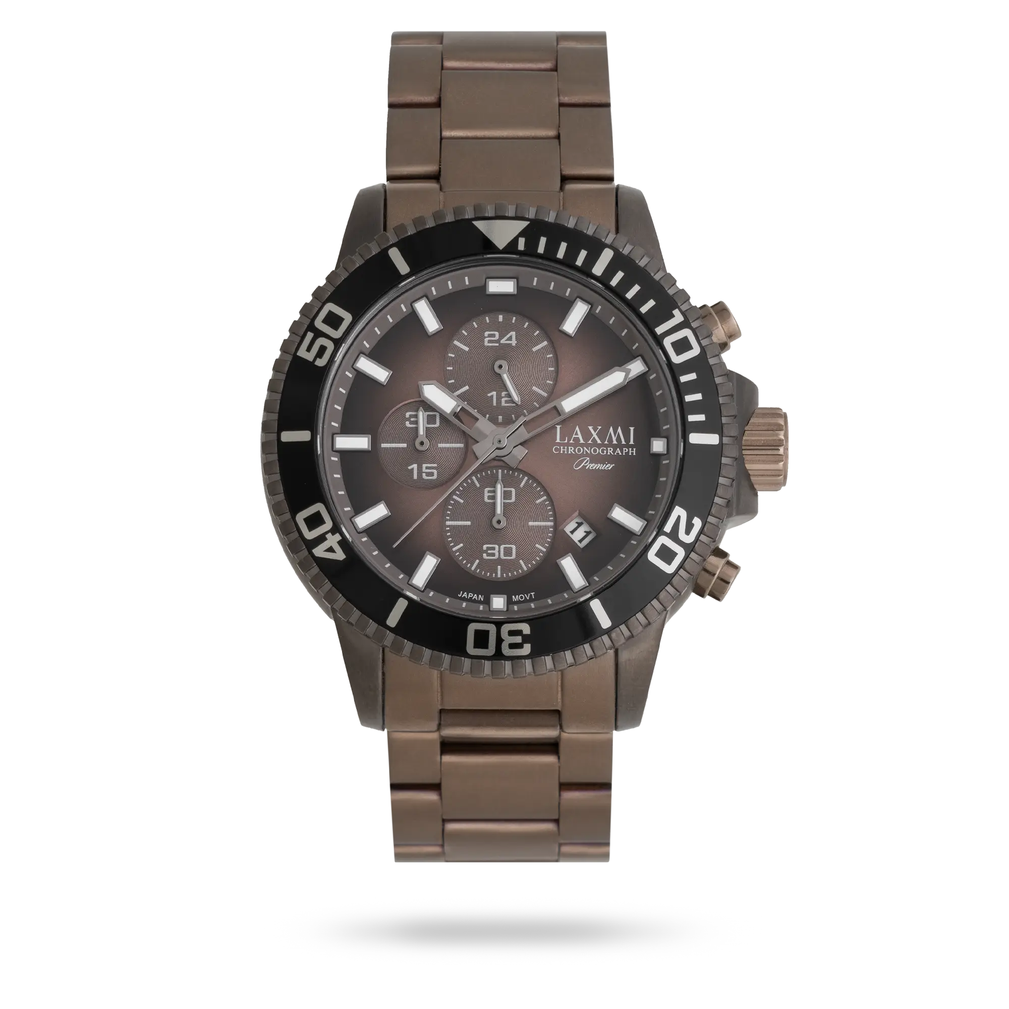 laxmi-watch-8197-4.webp ساعت مچی مردانه لاکسمی بند استیل خاکی کد Laxmi 8197/4 - تصویر 1