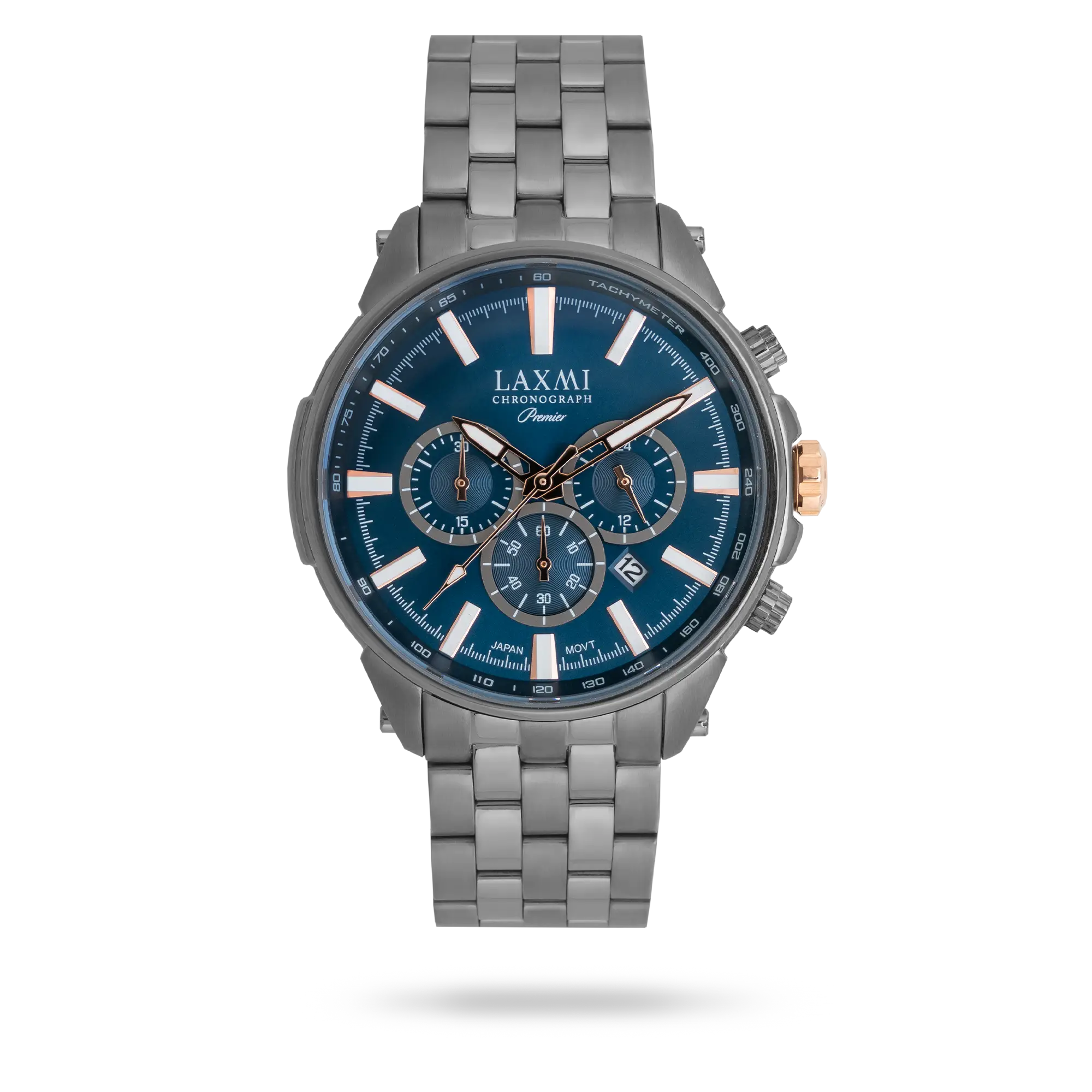 laxmi-watch-8199-2.webp ساعت مچی مردانه لاکسمی بند استیل دودی کد Laxmi 8199/2 - تصویر 1