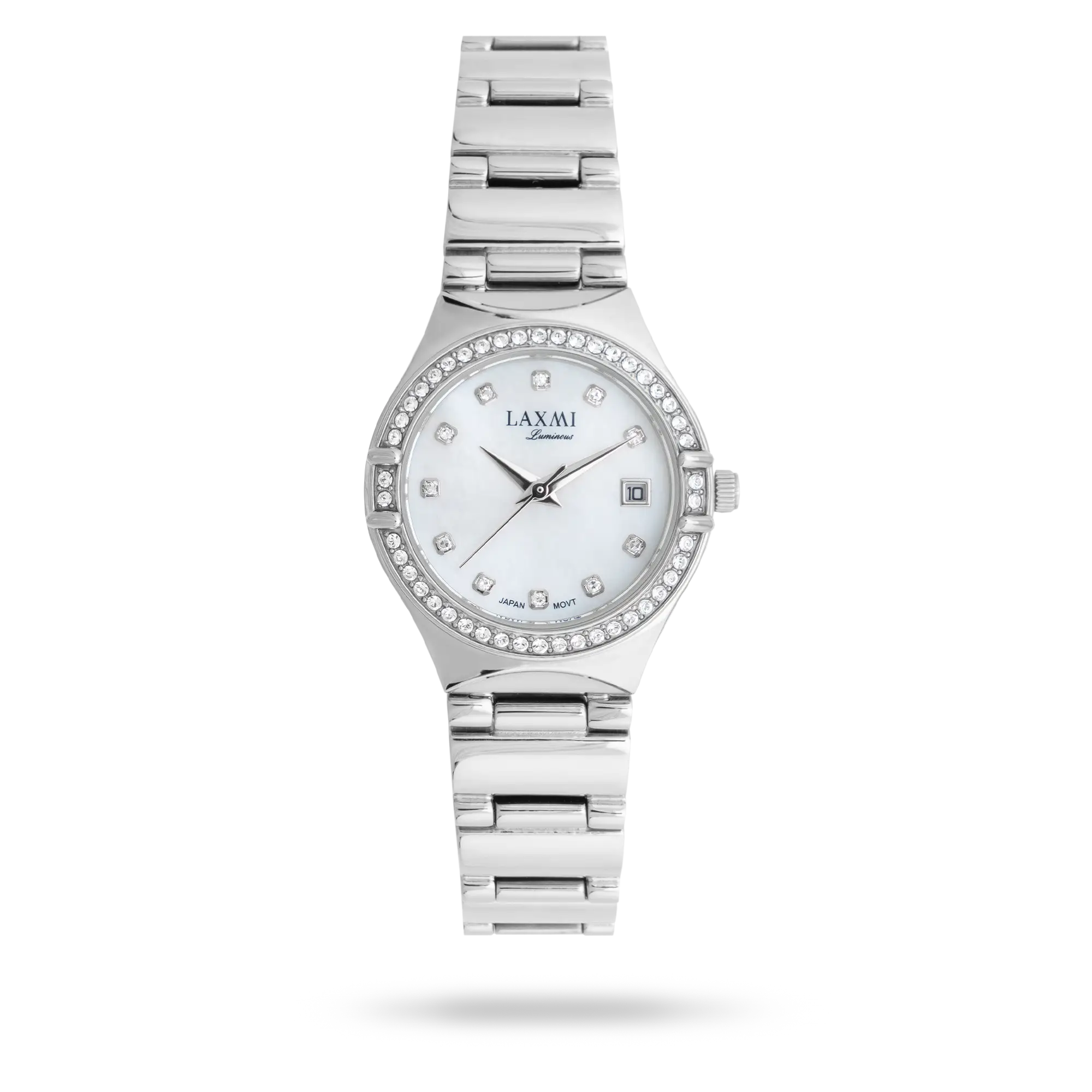 laxmi-watch-8200-1.webp ساعت مچی زنانه لاکسمی بند استیل نقره ای کد Laxmi 8200/1 - تصویر 1