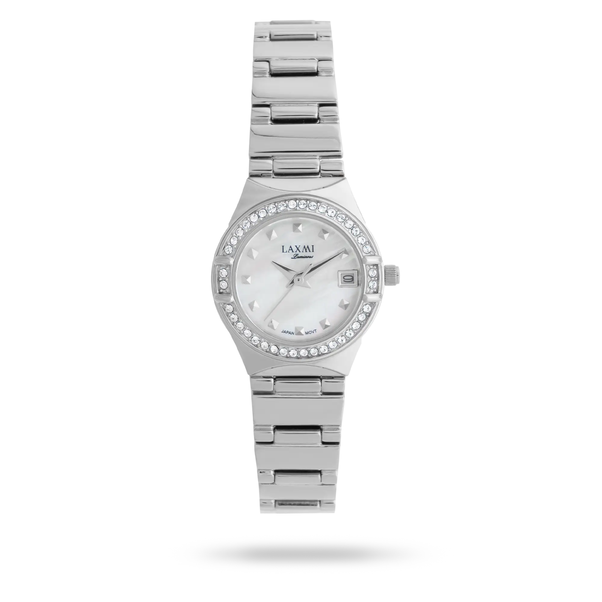 laxmi-watch-8201-1.webp ساعت مچی زنانه لاکسمی بند استیل نقره ای کد Laxmi 8201/1 - تصویر 1