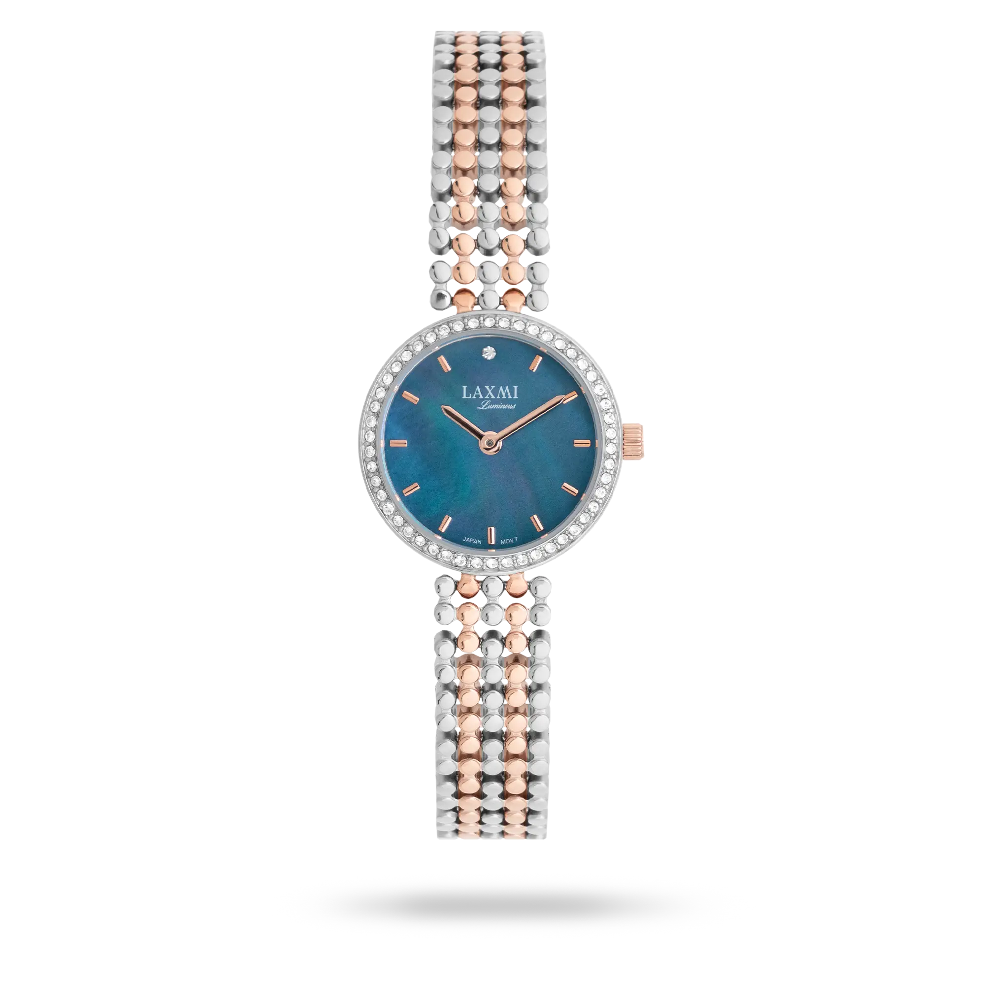 laxmi-watch-8202-5.webp ساعت مچی زنانه لاکسمی بند استیل نقره ای کد Laxmi 8202/5 - تصویر 1
