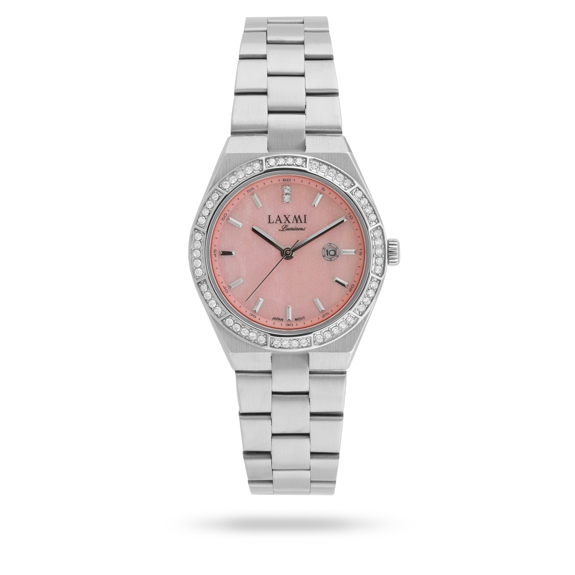 laxmi-watch-8210-2.webp ساعت مچی زنانه لاکسمی بند استیل نقره ای کد Laxmi 8210/2 - تصویر 1