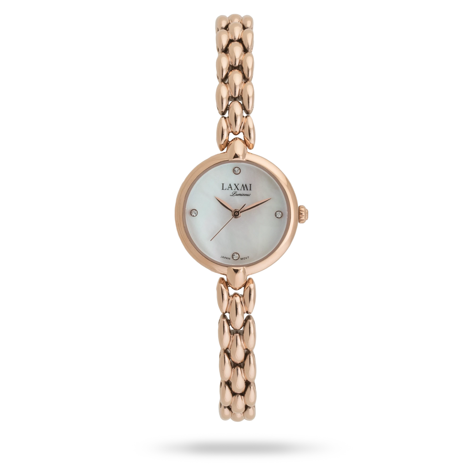 laxmi-watch-8228.webp ساعت مچی زنانه لاکسمی بند استیل رزگلد کد Laxmi 8228 - تصویر 1