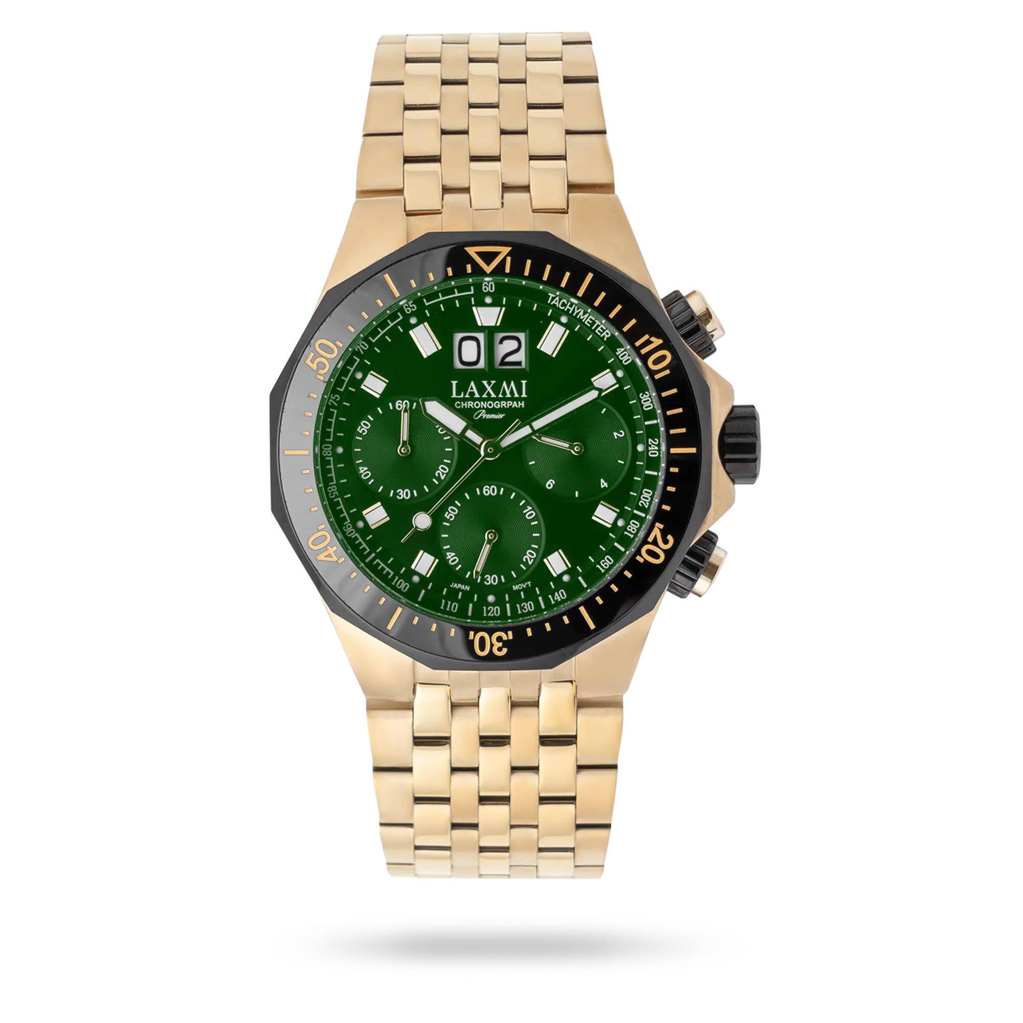 laxmi-watch-8538-2.webp ساعت مچی مردانه لاکسمی بند استیل طلایی کد Laxmi 8538/2 - تصویر 1