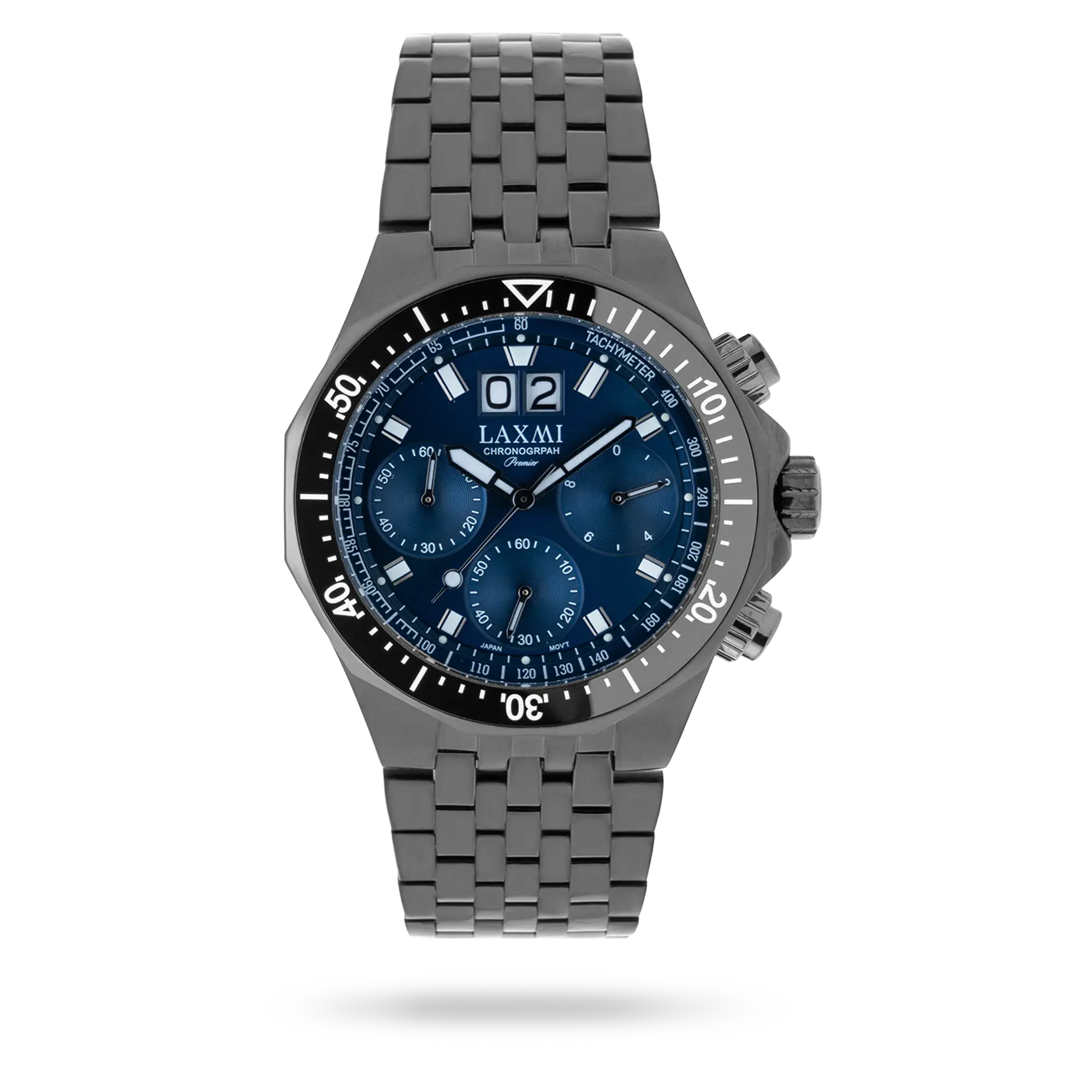 laxmi-watch-8538.webp ساعت مچی مردانه لاکسمی بند استیل دودی کد Laxmi 8538 - تصویر 1