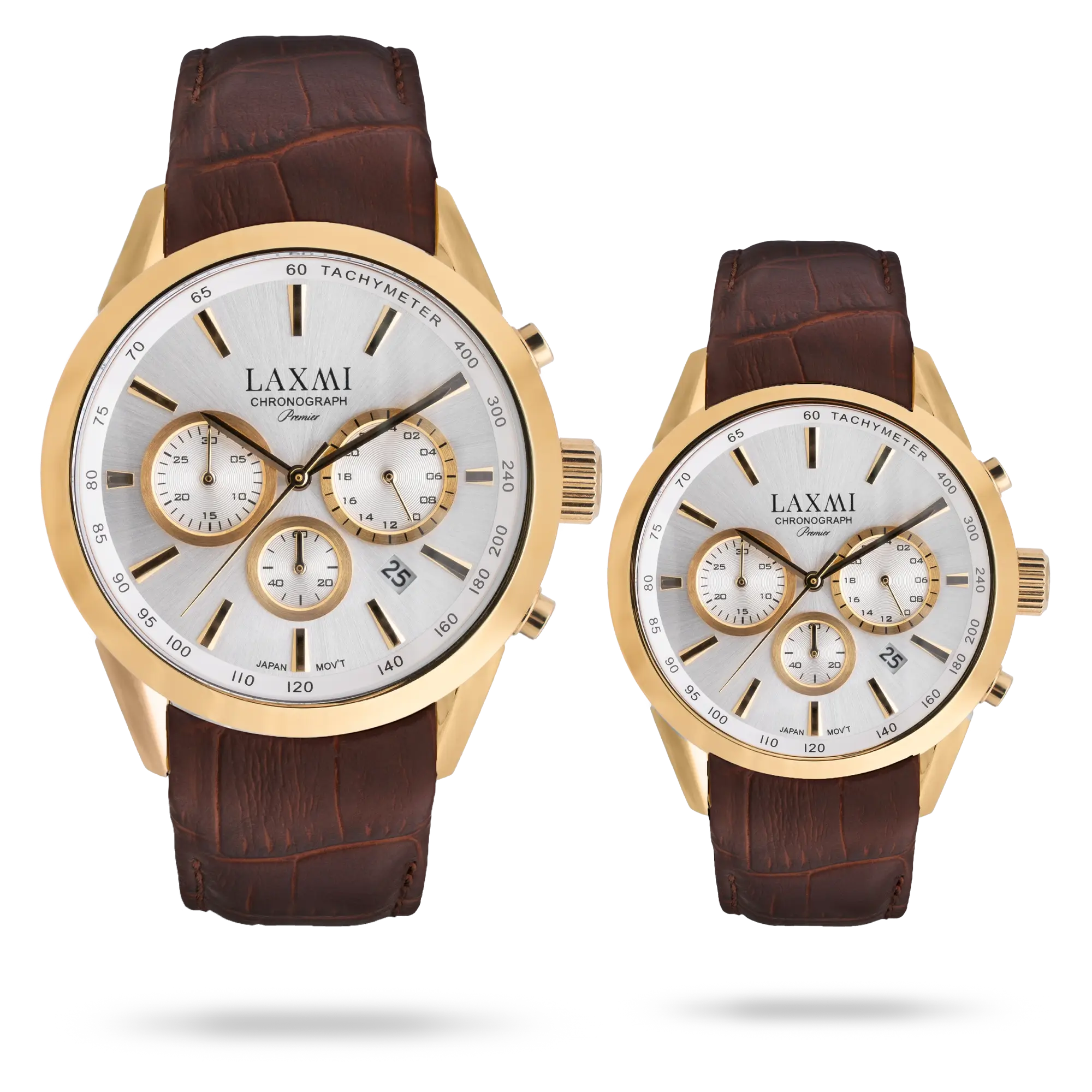 laxmi-watch-8544-2.webp ساعت مچی ست لاکسمی بند استیل طلایی کد Laxmi 8544/2 - تصویر 1