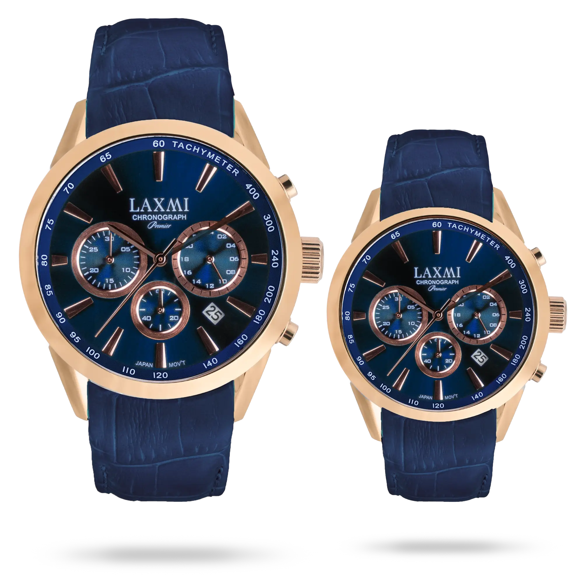 laxmi-watch-8544-9.webp ساعت مچی ست لاکسمی بند چرم رزگلد کد Laxmi 8544/9 - تصویر 1