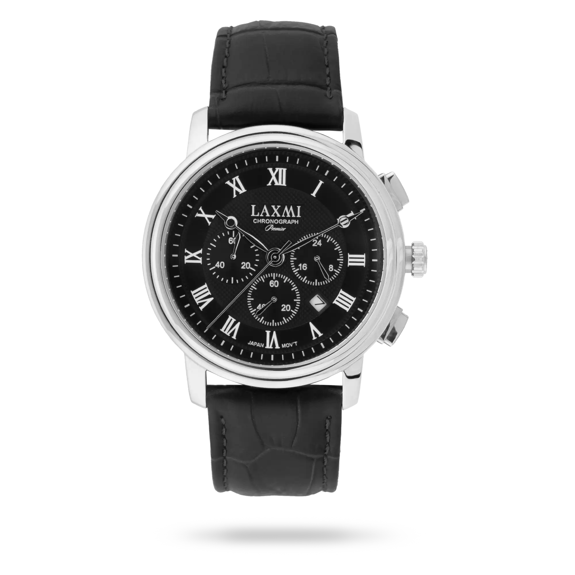 laxmi-watch-8548-6.webp ساعت مچی مردانه لاکسمی بند چرم نقره ای کد Laxmi 8548/6 - تصویر 1