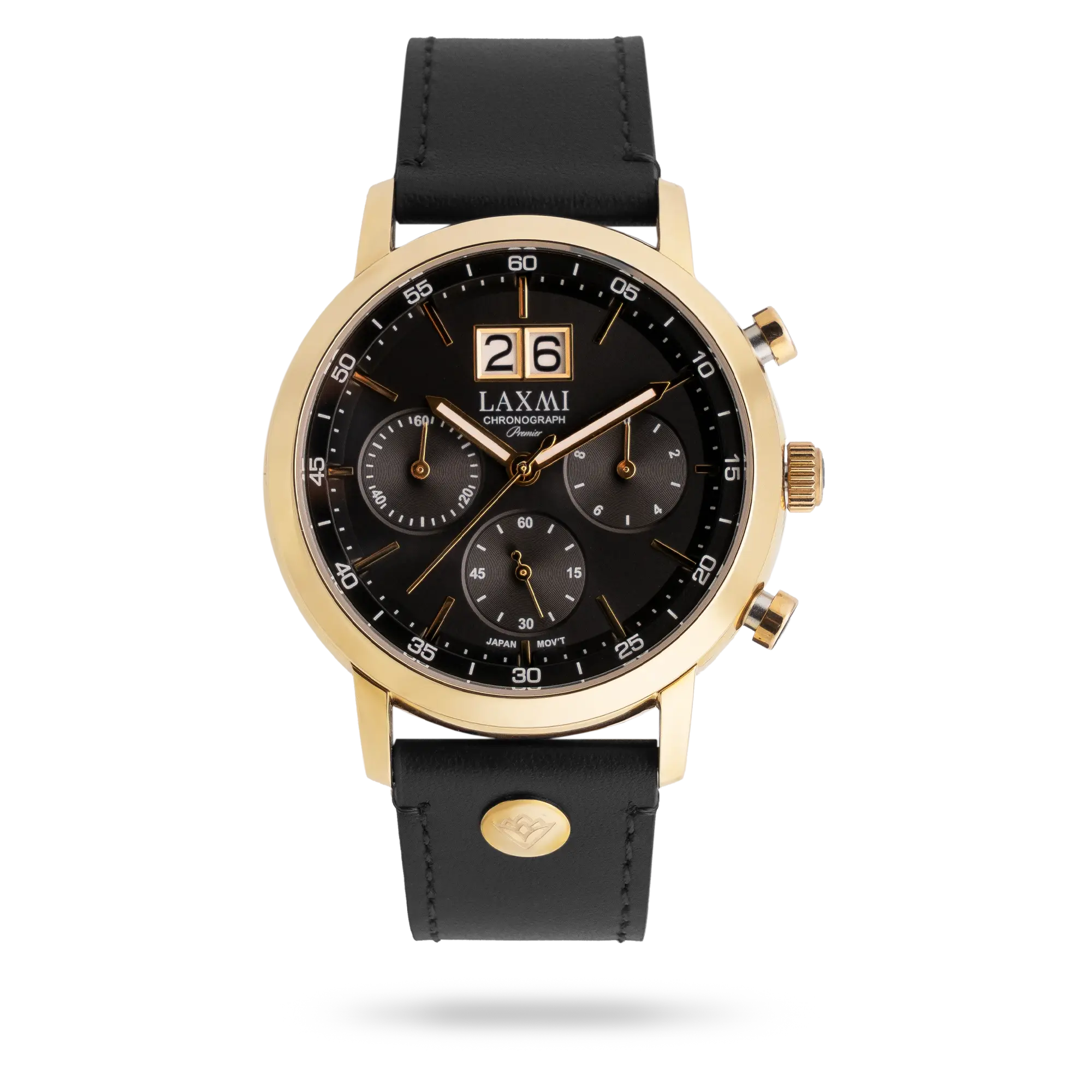 laxmi-watch-8549-4.webp ساعت مچی مردانه لاکسمی طلایی کد Laxmi 8549/4 - تصویر 1
