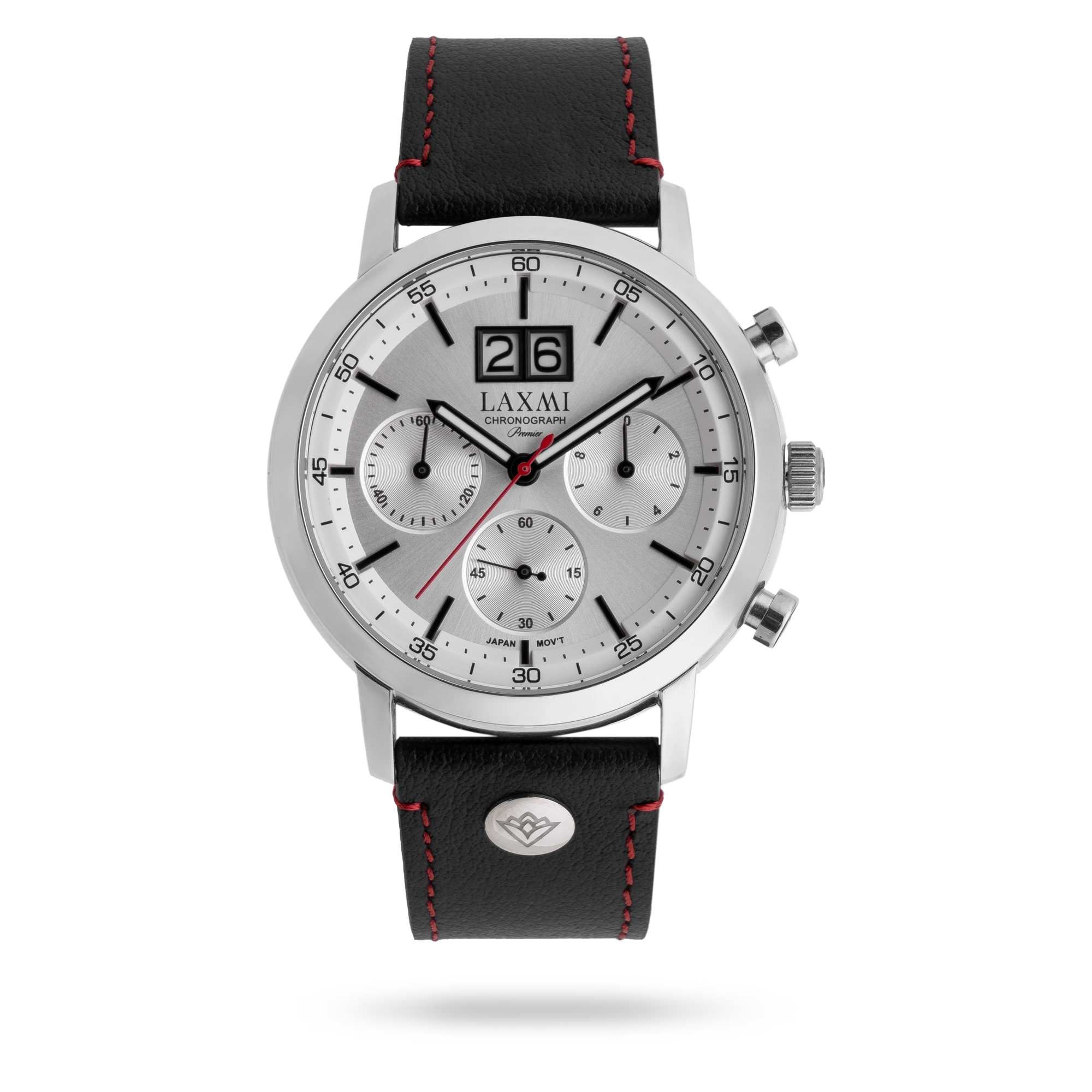 laxmi-watch-8549-8.webp ساعت مچی مردانه لاکسمی بند چرم نقره ای کد Laxmi 8549/8 - تصویر 1