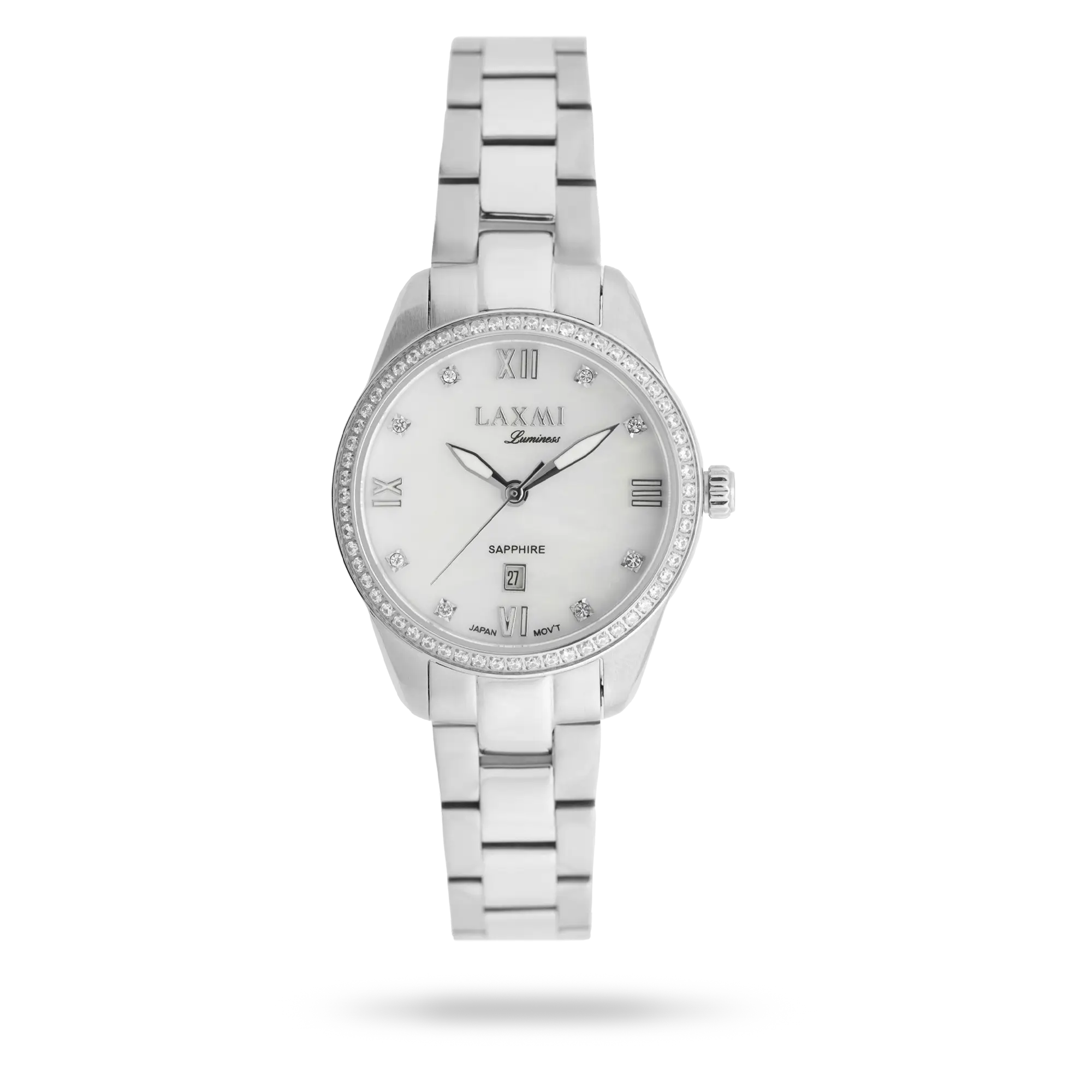 laxmi-watch-8565-5.webp ساعت مچی زنانه لاکسمی بند استیل نقره ای کد Laxmi 8565/5 - تصویر 1