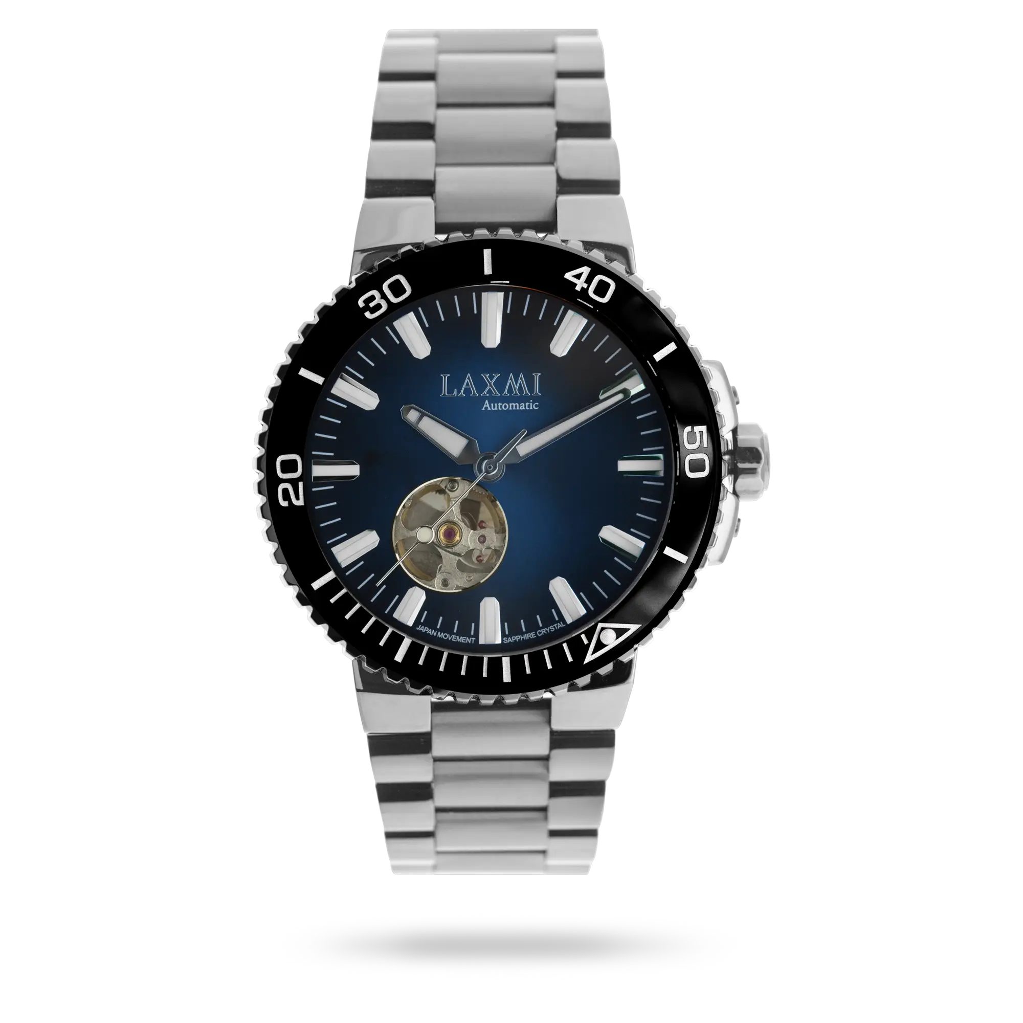 laxmi-watch-8567-5.webp ساعت مچی مردانه لاکسمی بند استیل نقره ای کد Laxmi 8567/5 - تصویر 1