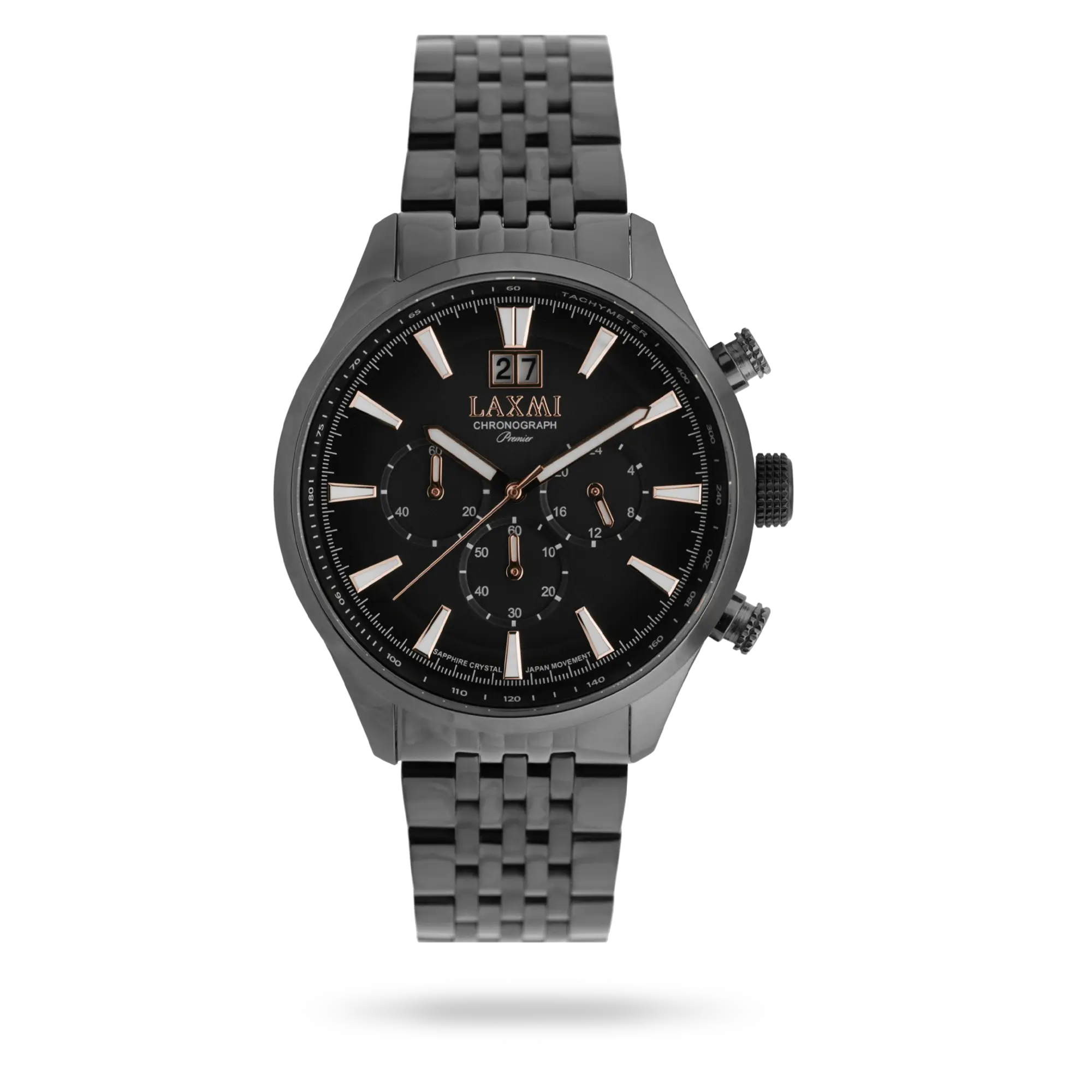 laxmi-watch-8570.webp ساعت مچی مردانه لاکسمی بند استیل مشکی کد Laxmi 8570 - تصویر 1