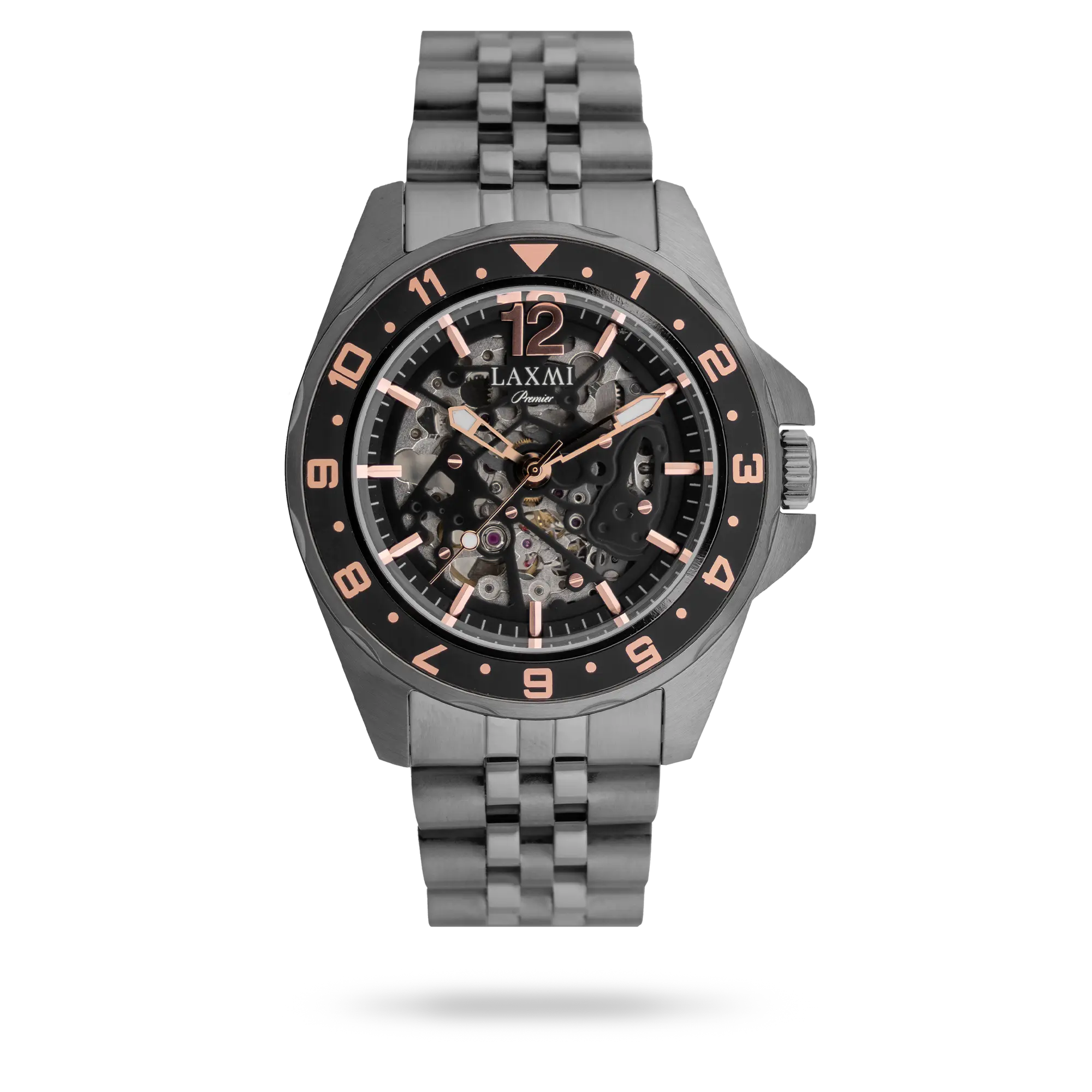 laxmi-watch-8815-1.webp ساعت مچی مردانه لاکسمی بند استیل دودی کد Laxmi 8815/1 - تصویر 1