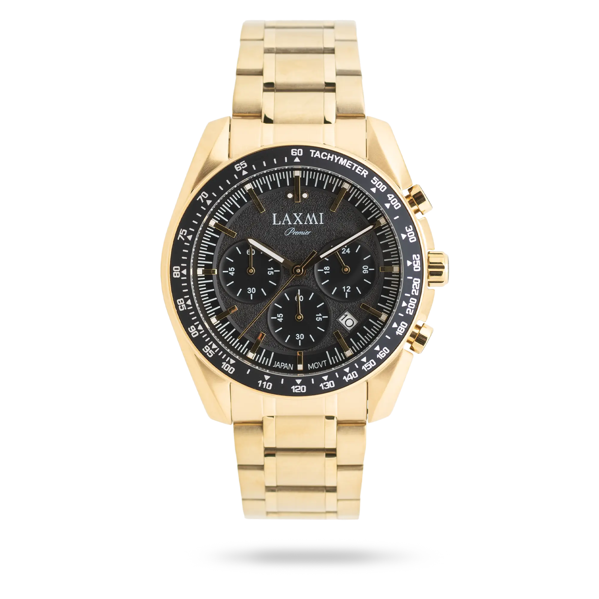 laxmi-watch-8817-3.webp ساعت مچی مردانه لاکسمی بند استیل طلایی کد Laxmi 8817/3 - تصویر 1