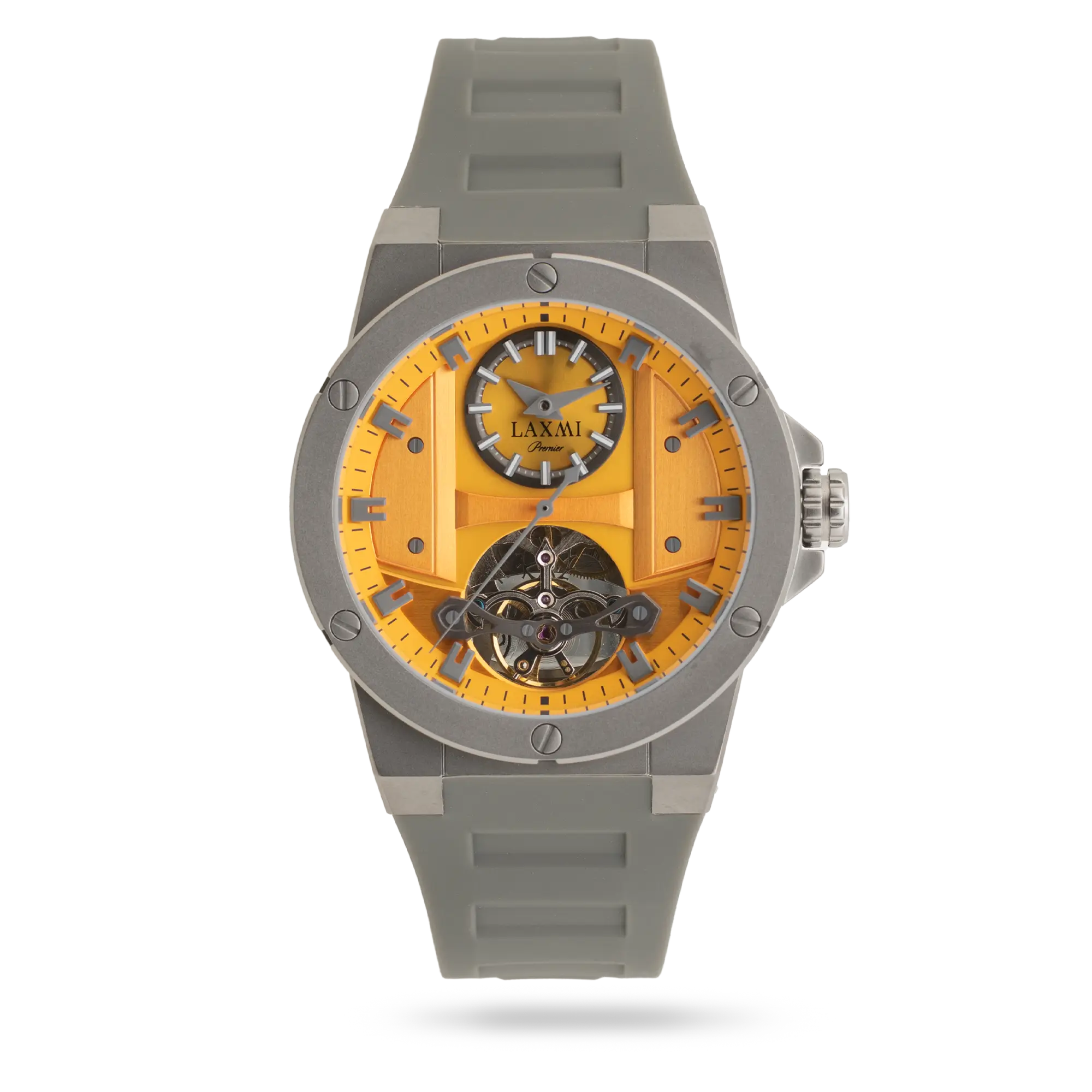laxmi-watch-8821-4.webp ساعت مچی مردانه لاکسمی بند سیلیکون دودی کد Laxmi 8821/4 - تصویر 1