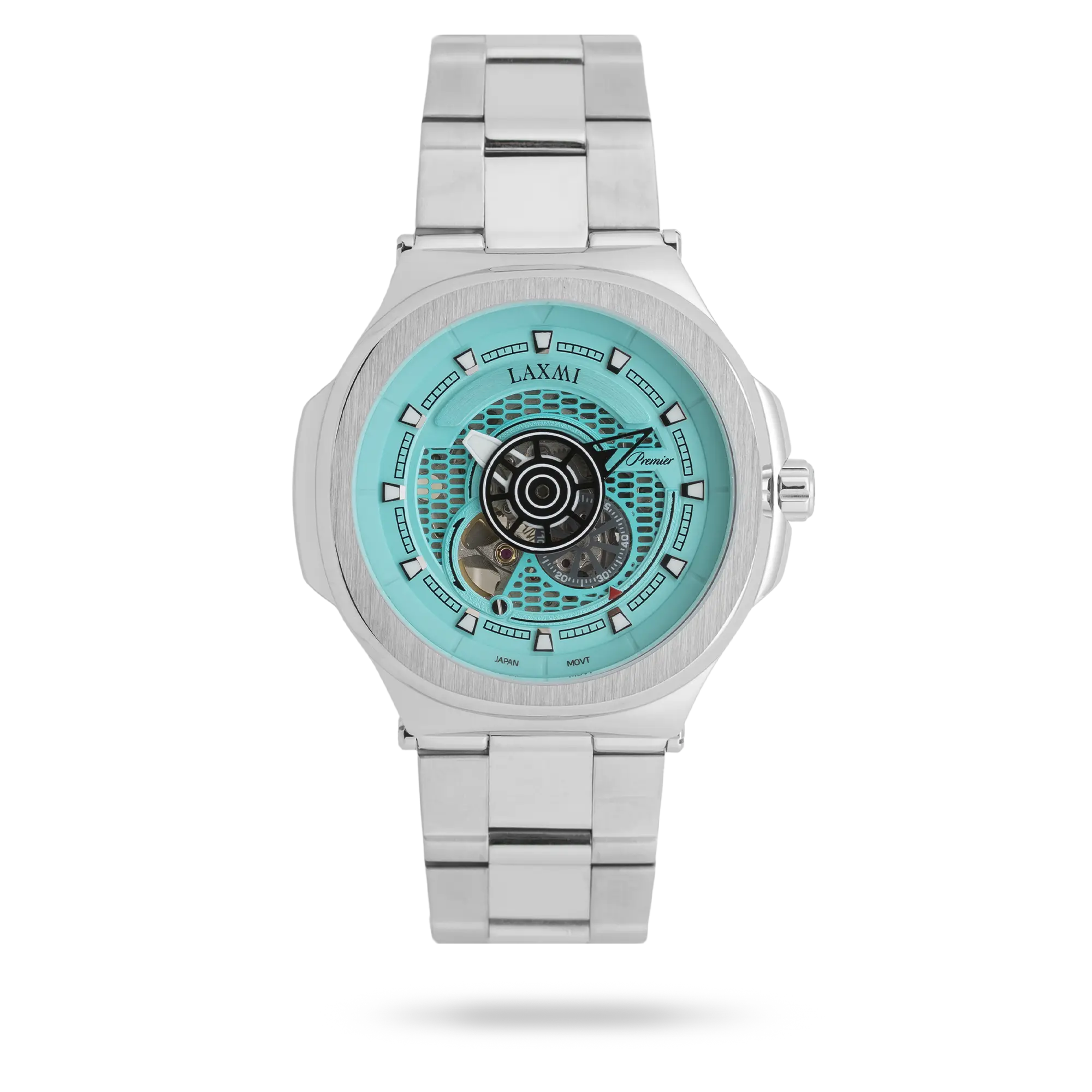 laxmi-watch-8822-4.webp ساعت مچی مردانه لاکسمی بند استیل نقره ای کد Laxmi 8822/4 - تصویر 1