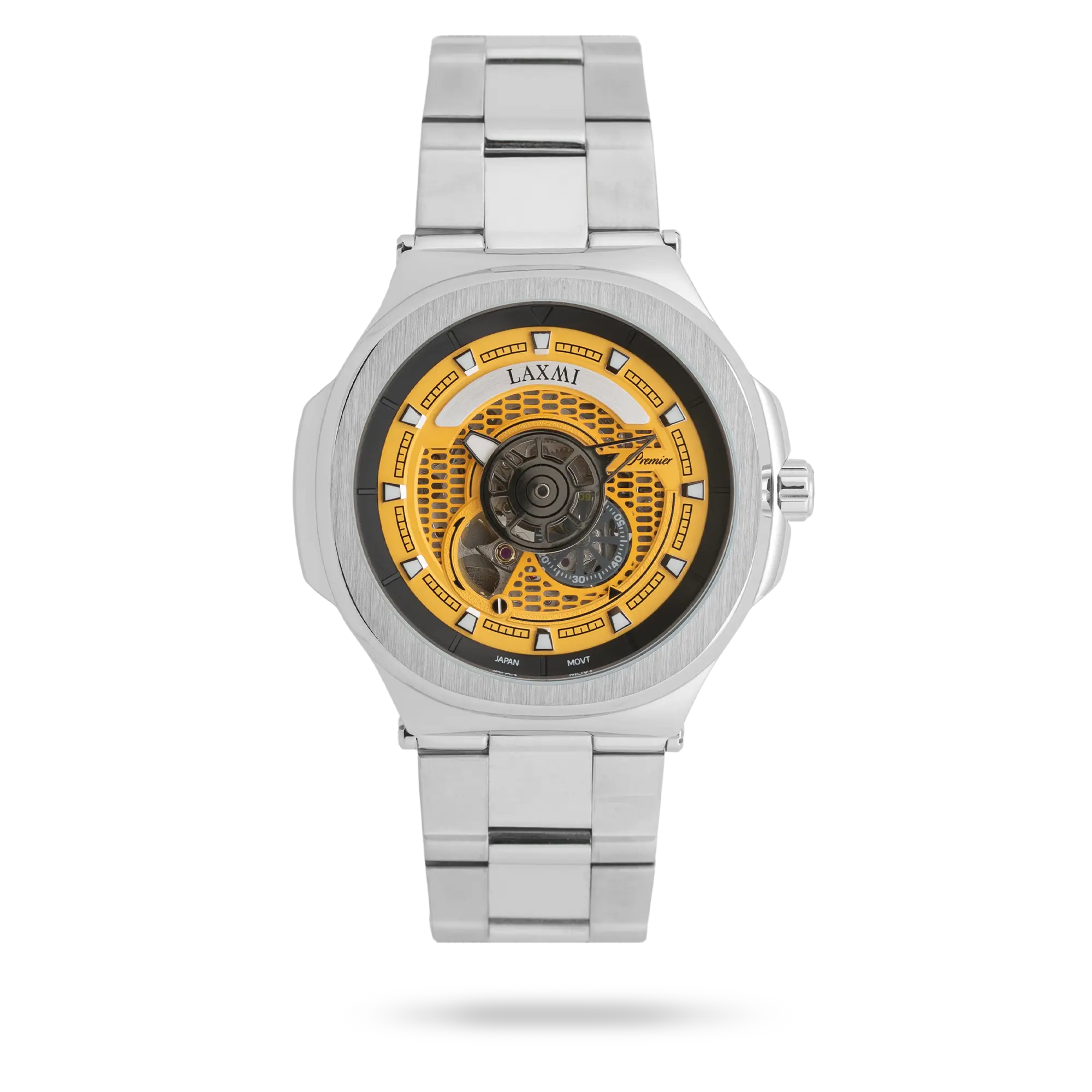 laxmi-watch-8822-5.webp ساعت مچی مردانه لاکسمی بند استیل نقره ای کد Laxmi 8822/5 - تصویر 1