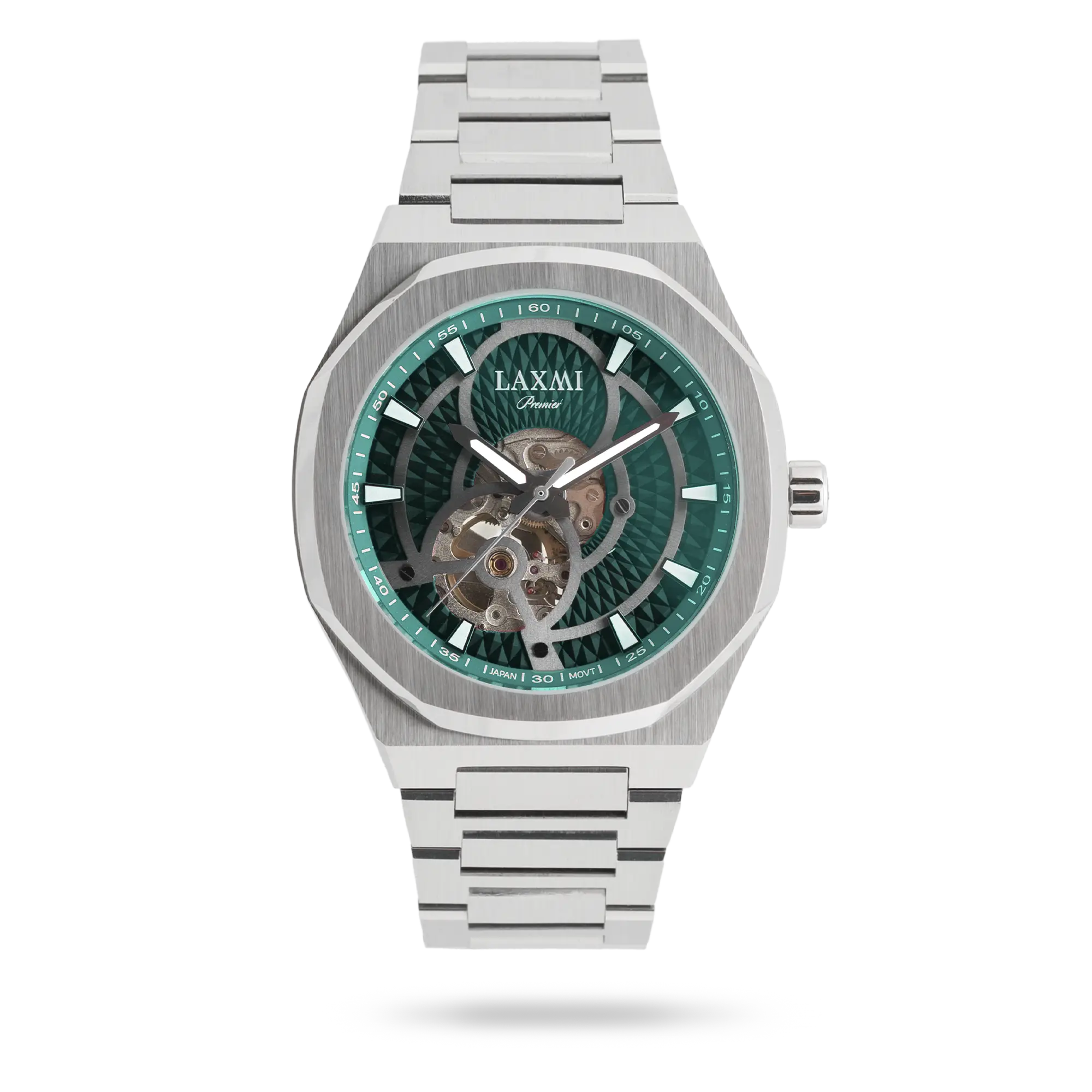 laxmi-watch-8823-2.webp ساعت مچی مردانه لاکسمی بند استیل نقره ای کد Laxmi 8823/2 - تصویر 1