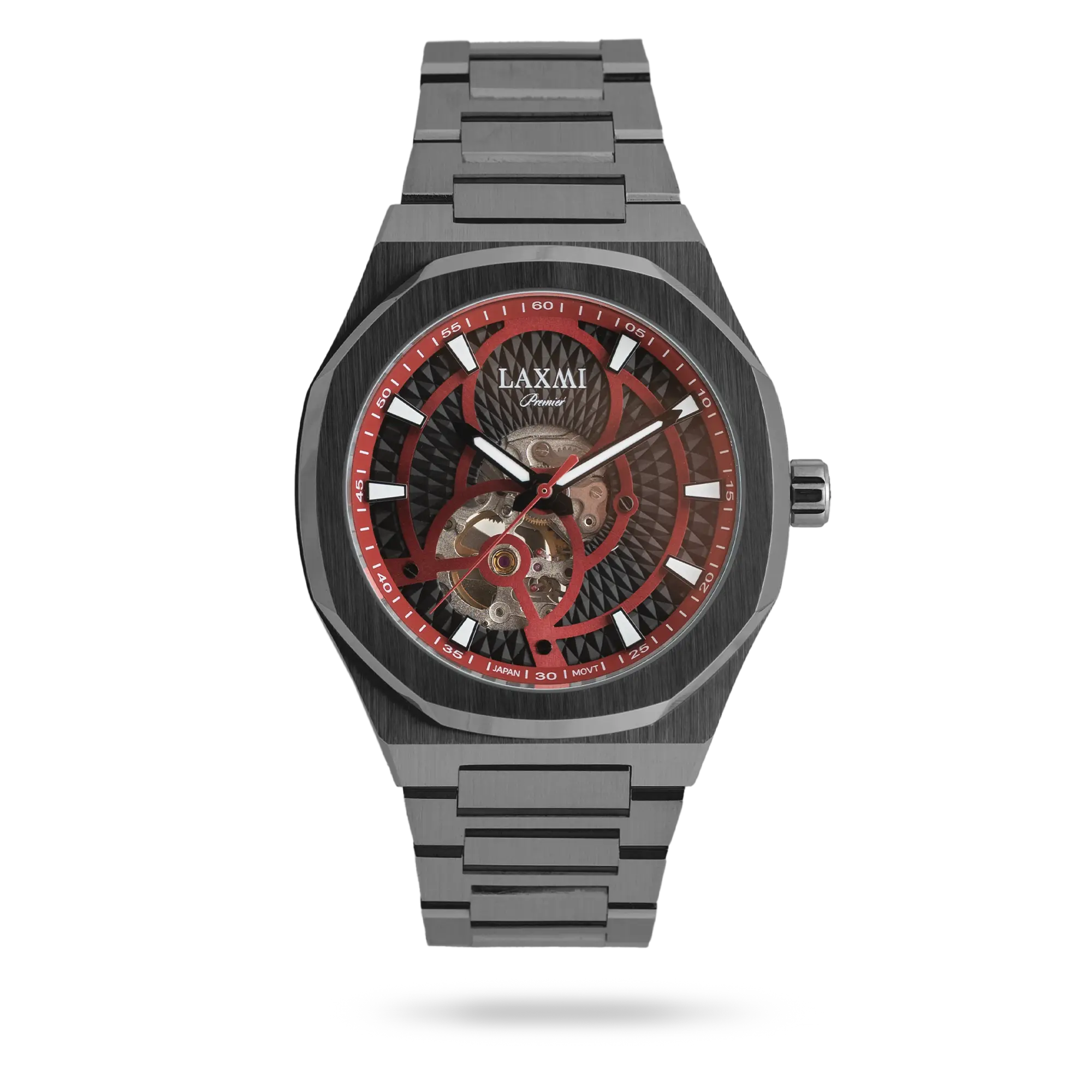 laxmi-watch-8823-3.webp ساعت مچی مردانه لاکسمی بند استیل دودی کد Laxmi 8823/3 - تصویر 1