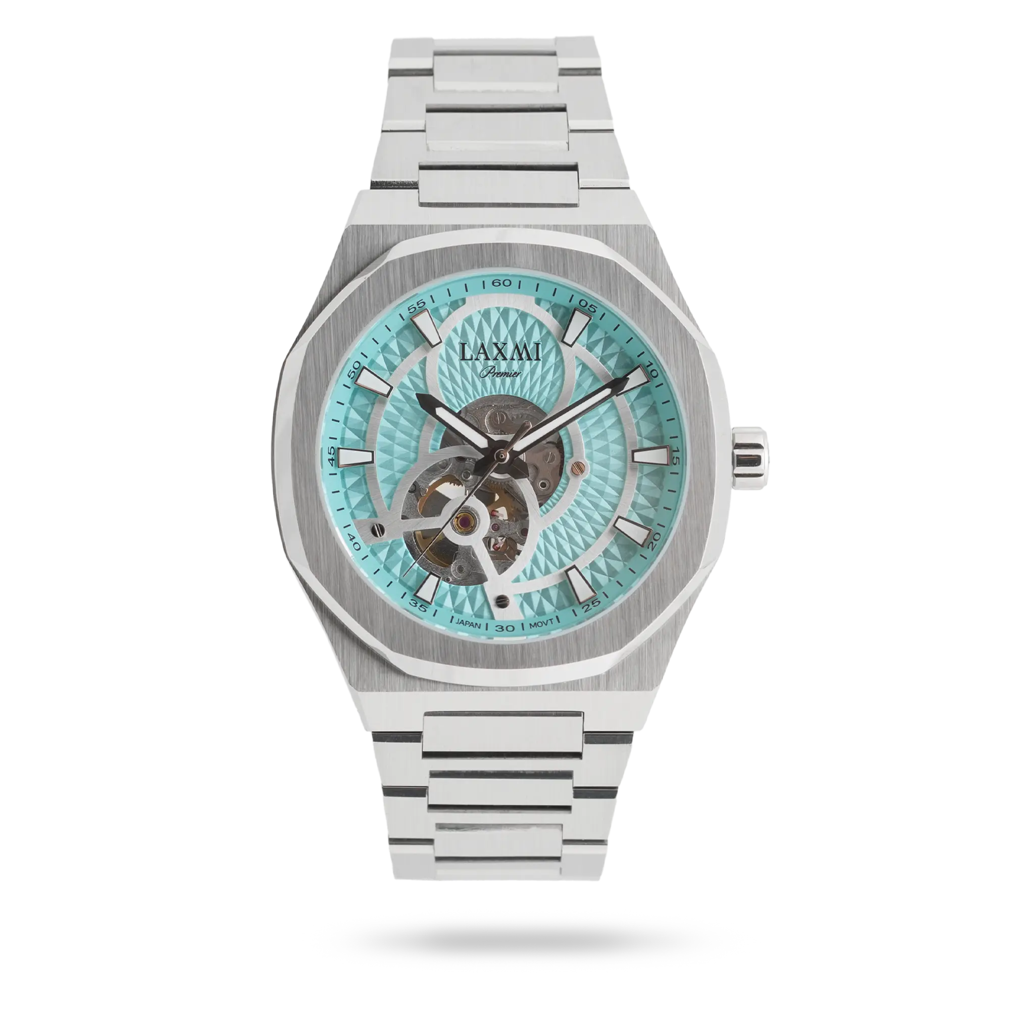 laxmi-watch-8823-4.webp ساعت مچی مردانه لاکسمی بند استیل نقره ای کد Laxmi 8823/4 - تصویر 1