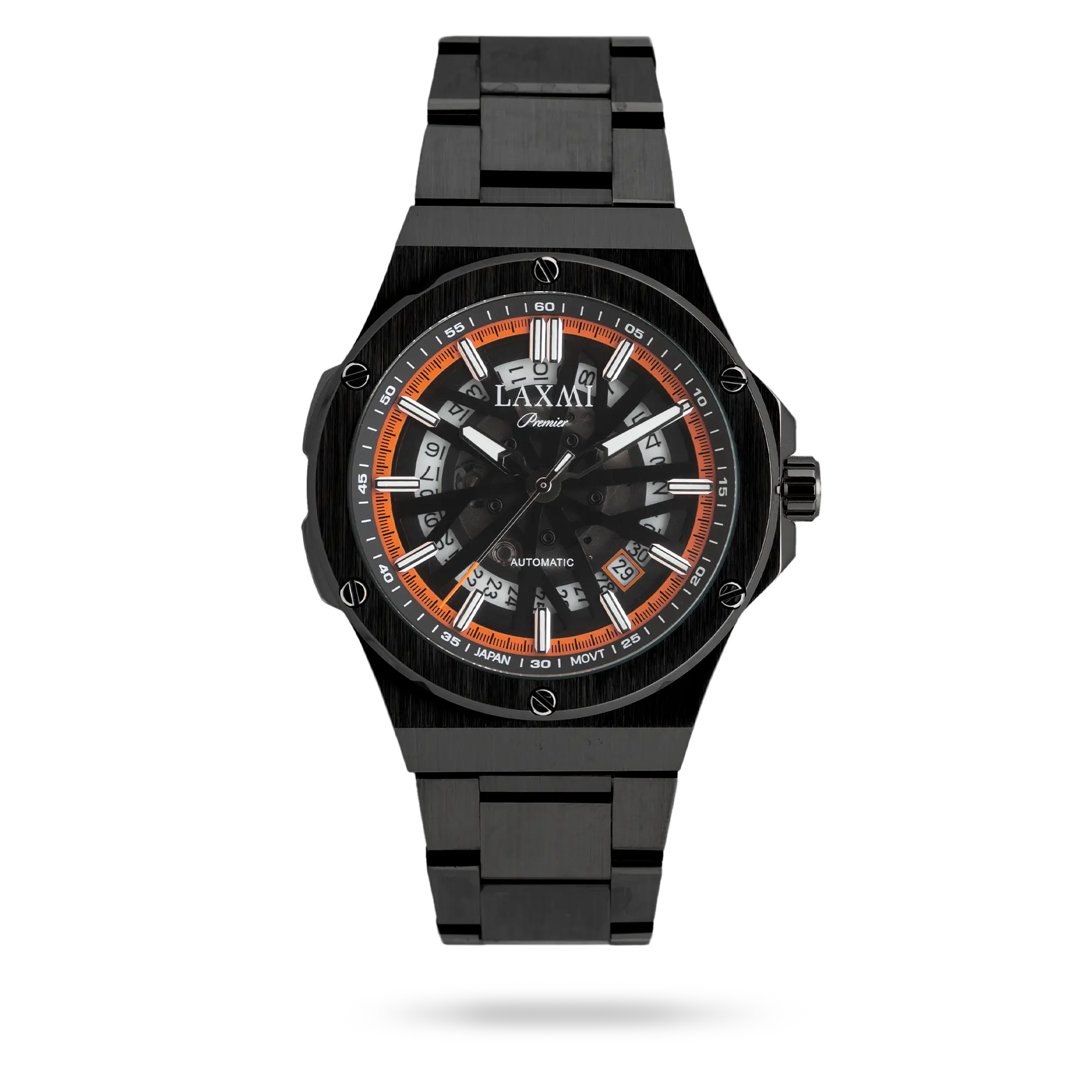 laxmi-watch-8824.webp ساعت مچی مردانه لاکسمی بند استیل مشکی کد Laxmi 8824 - تصویر 1